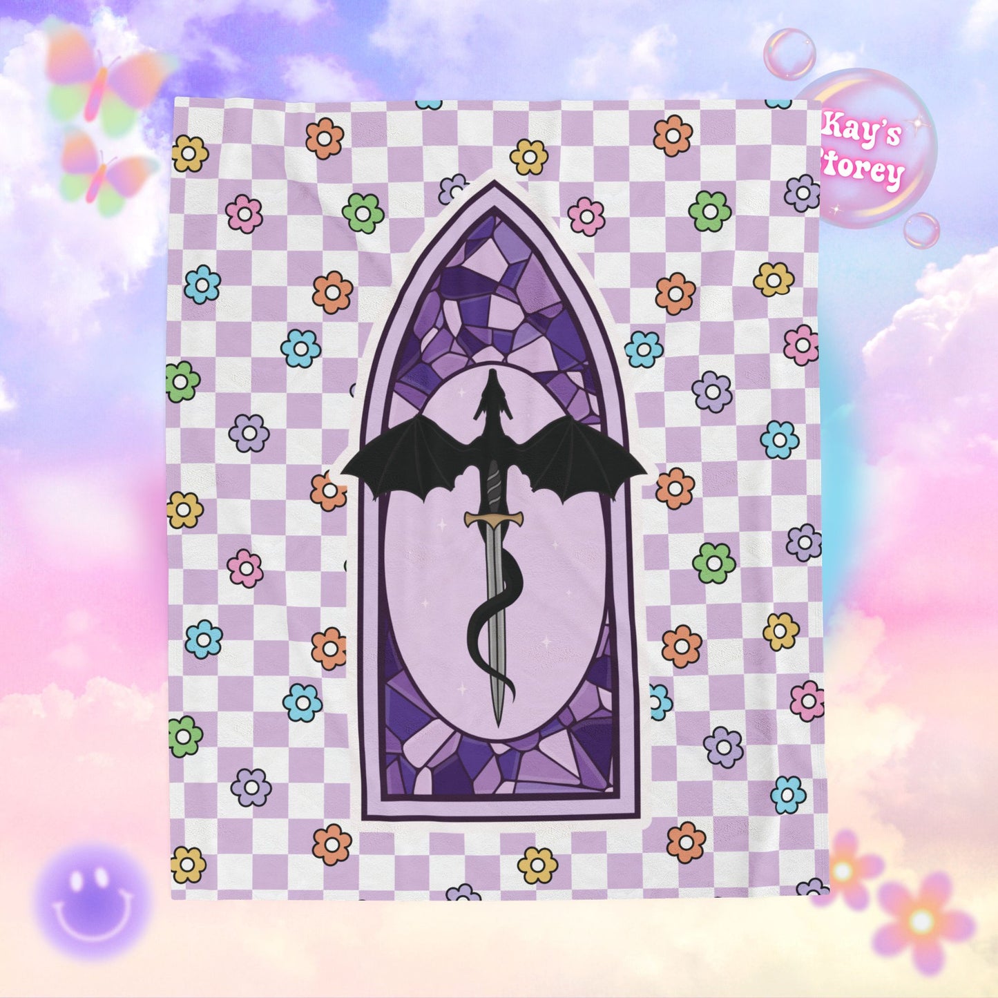 Purple Romantasy Velveteen Plush Blanket
