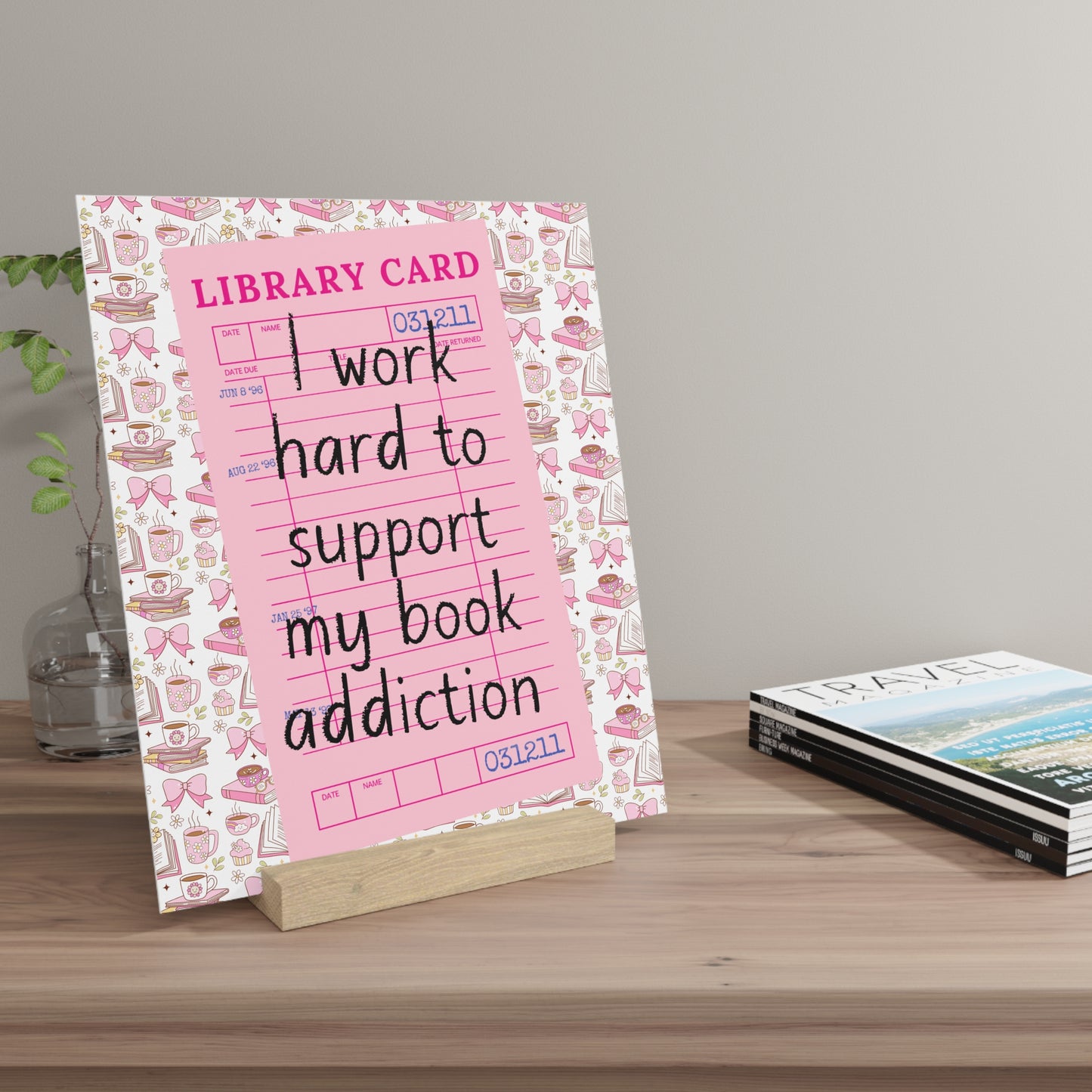 Book Addiction Bookshelf Decor with Stand