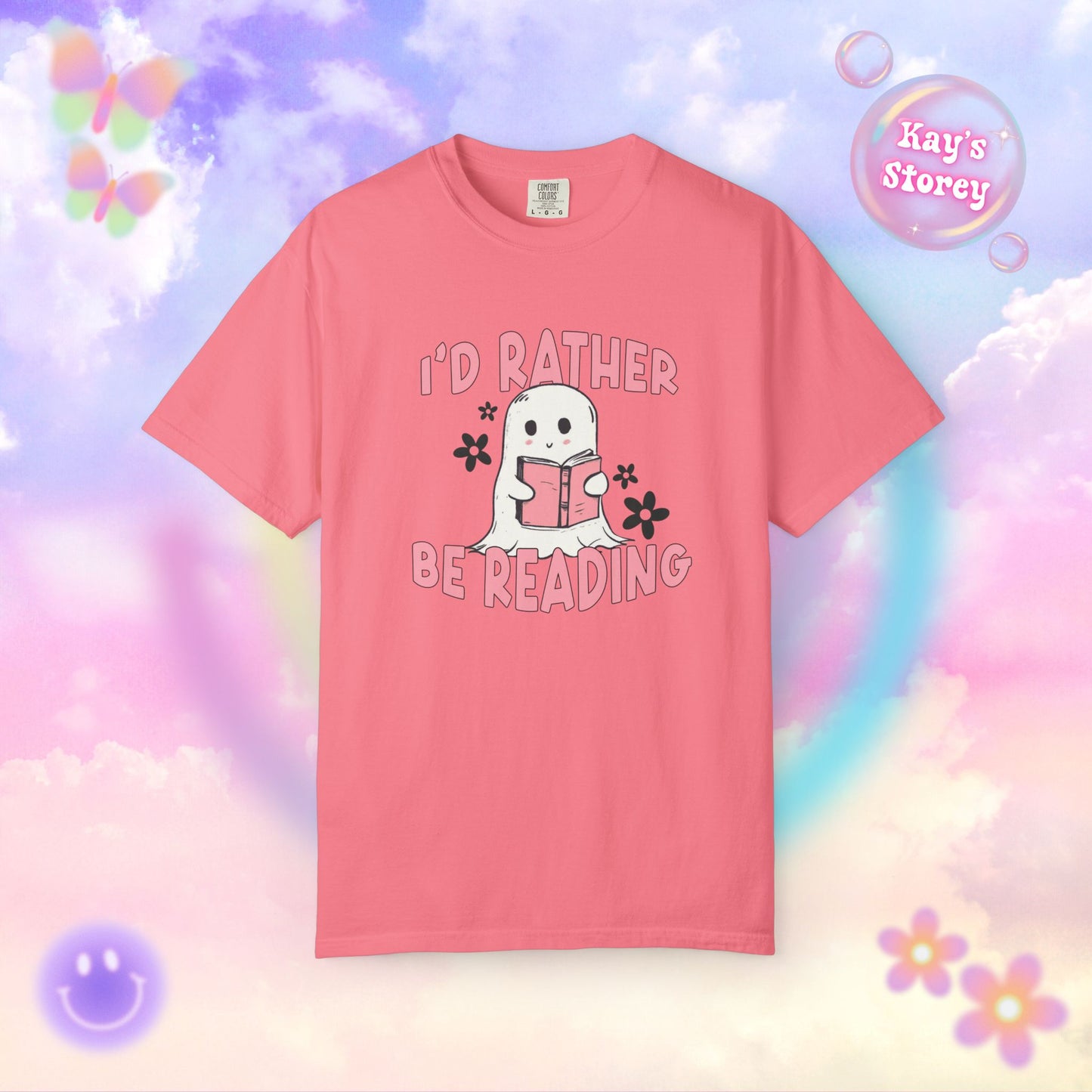 Ghostie I'd Rather Be Reading Comfort Colors T-Shirt