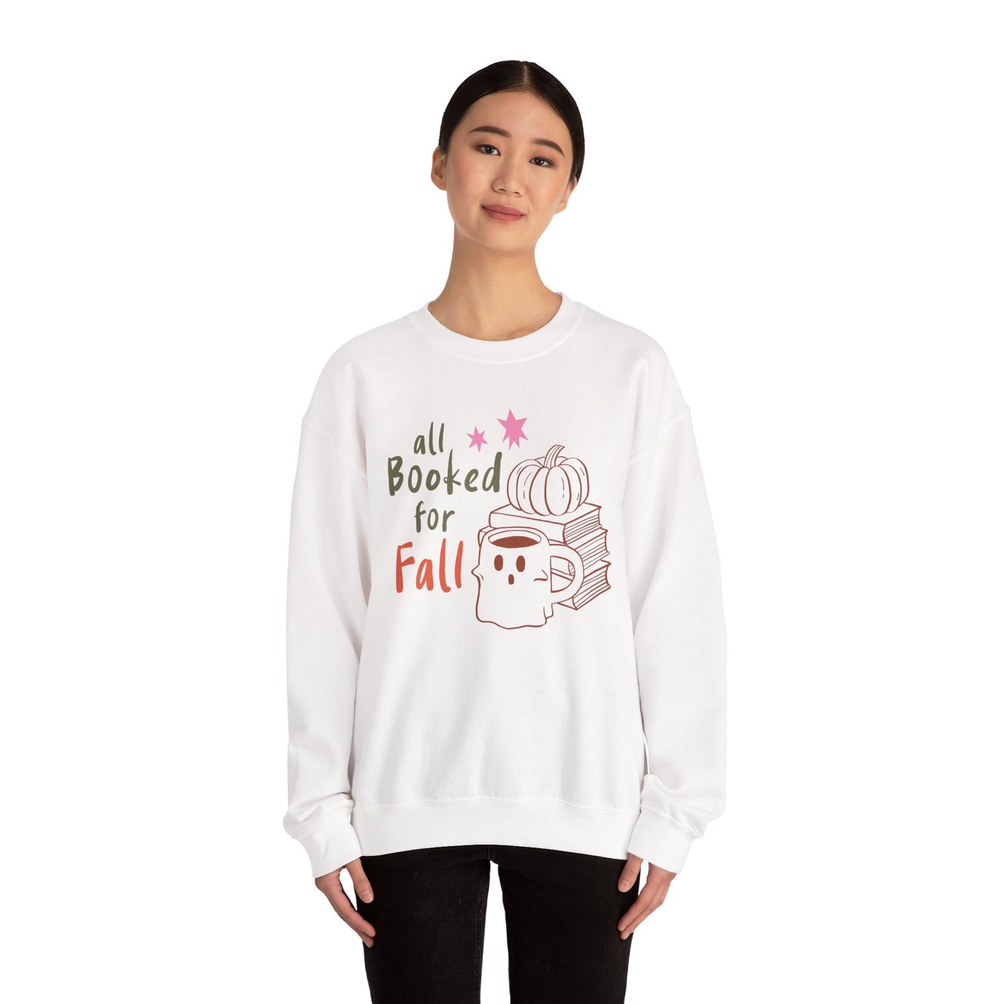 All Booked for Fall Sweatshirt, Long Sleeve Shirt for Spooky Season Bookish Gift,  Halloween Reading Apparel