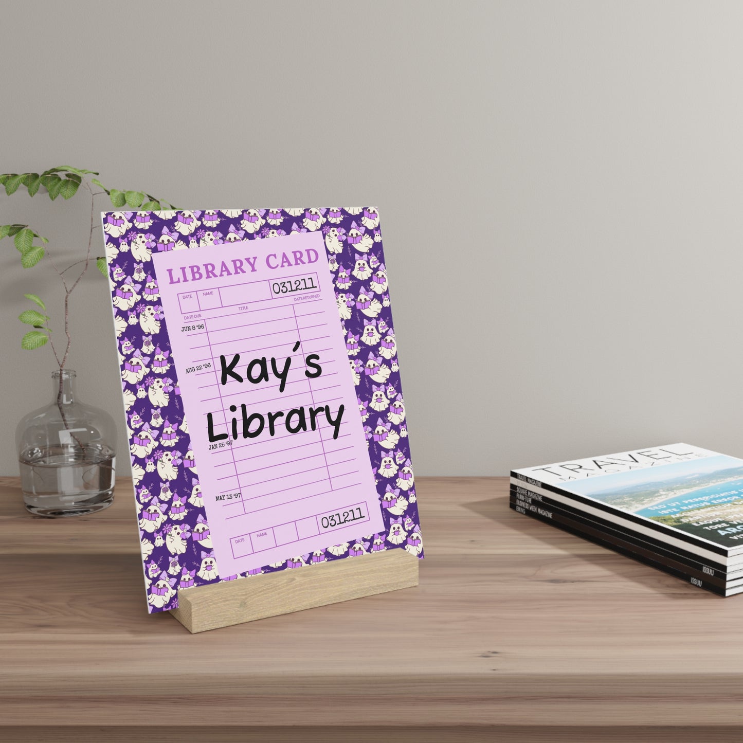Personalized Bookshelf Decor with Stand