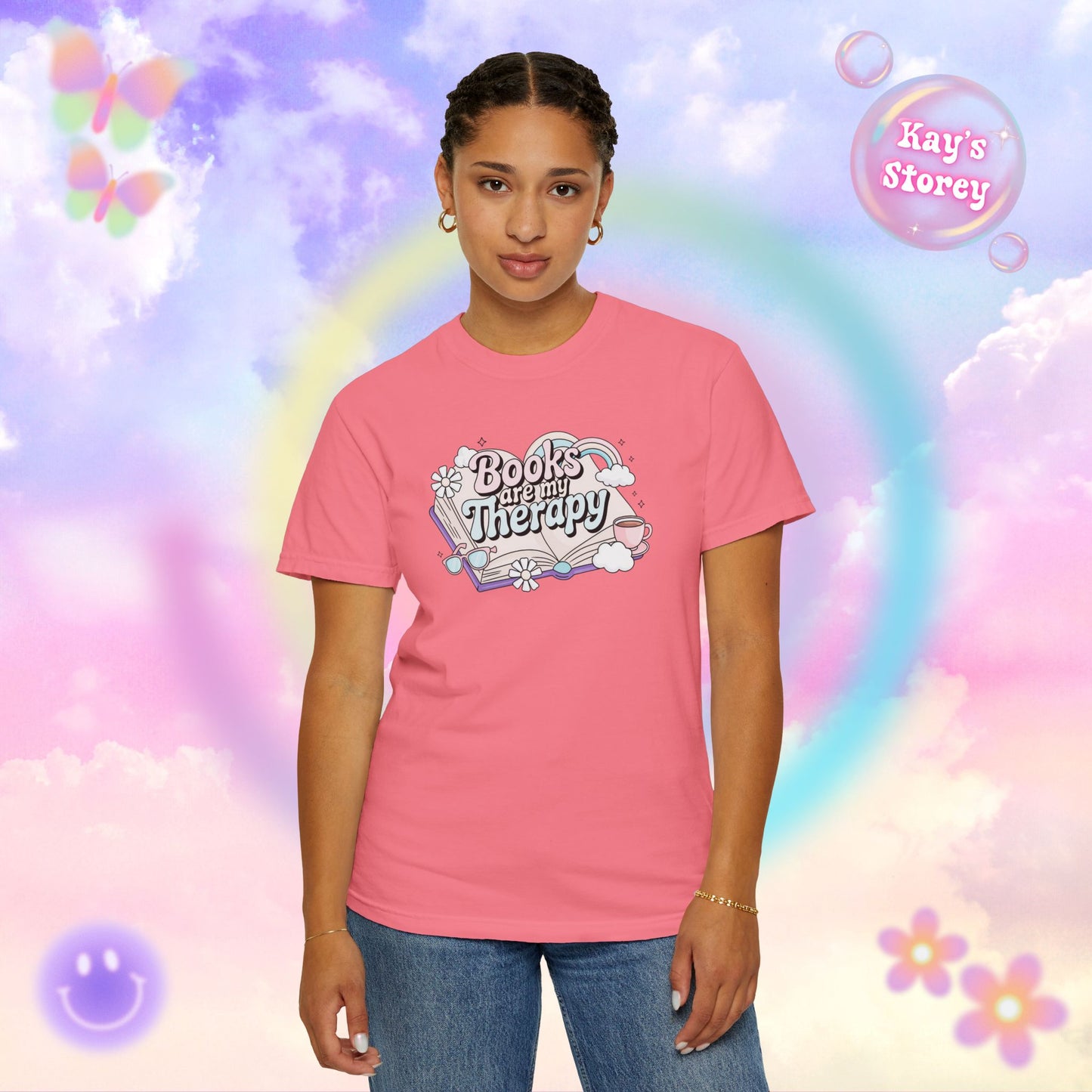 Books Are My Therapy Comfort Colors T-Shirt