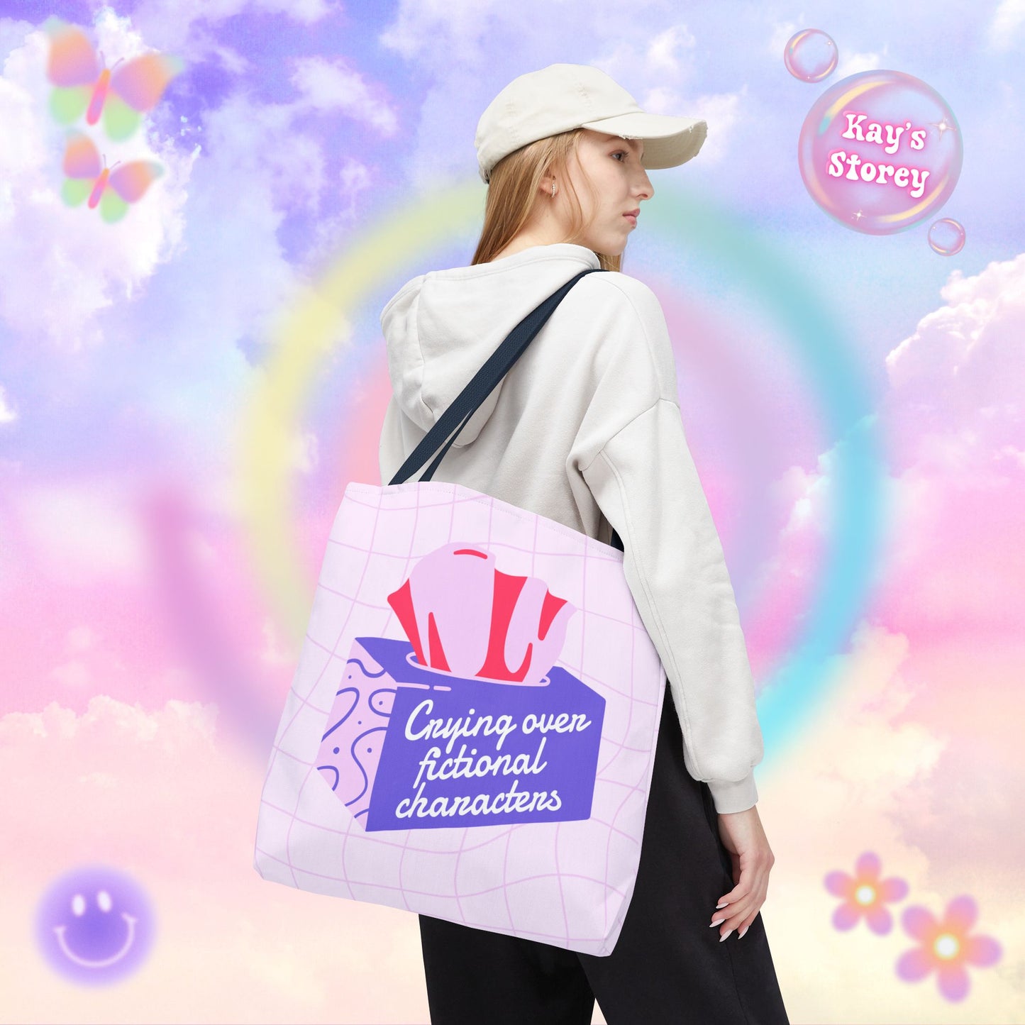 Crying over Fictional Characters Tote Bag