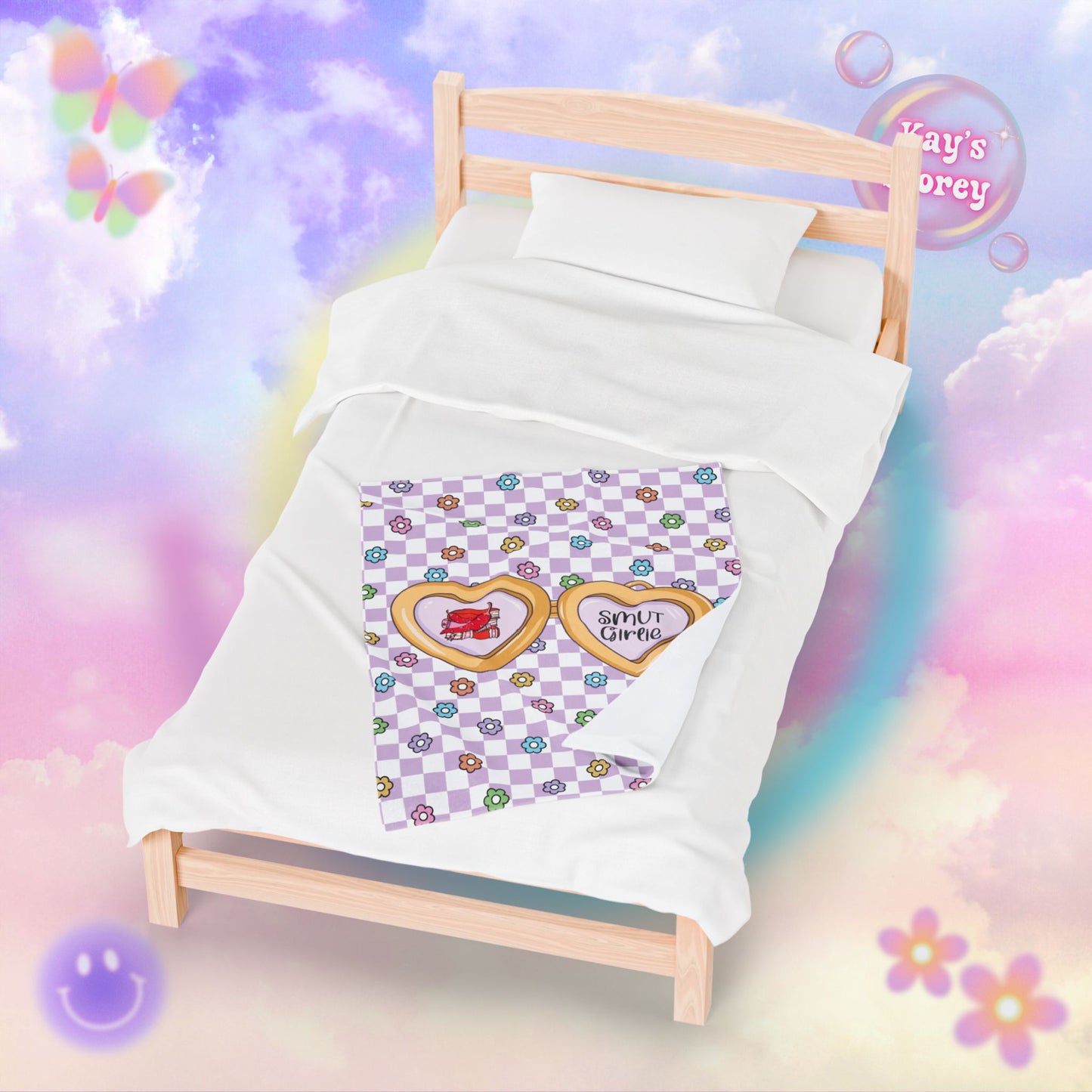 Purple Smut Girlie Velveteen Plush Blanket
