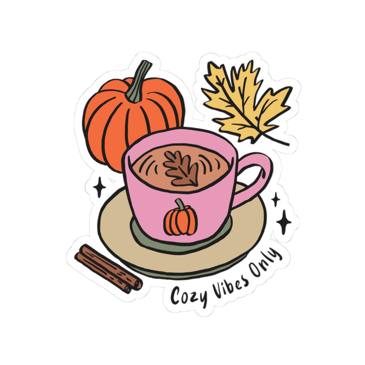 Cozy Vibes Only Sticker, Fall Planner Stickers, Book Lover Gifts, Autumn Sticker, Cozy Accessories, Seasonal Sticker