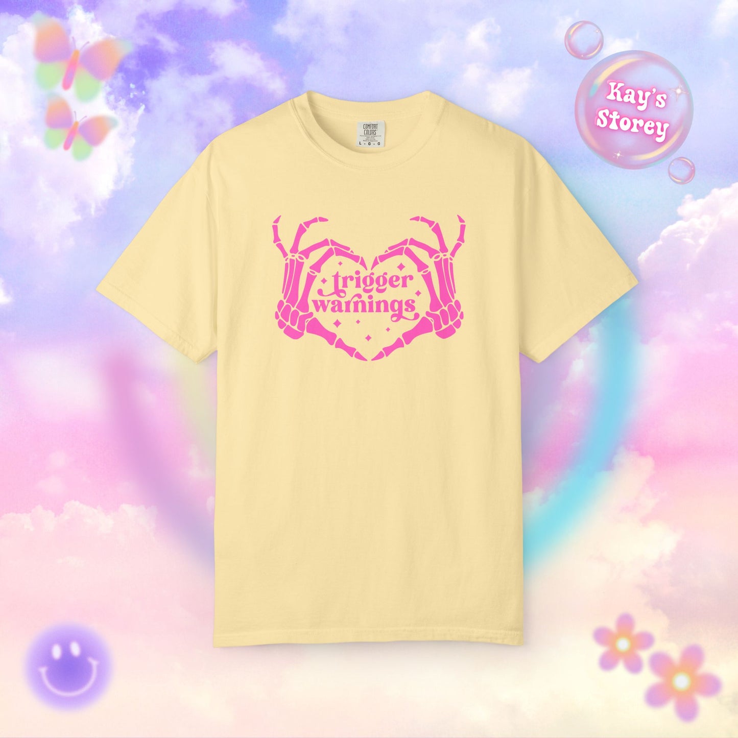 Pink Trigger Warnings Comfort Colors T-Shirt