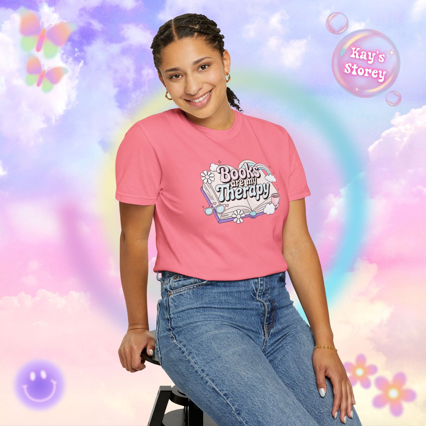Books Are My Therapy Comfort Colors T-Shirt