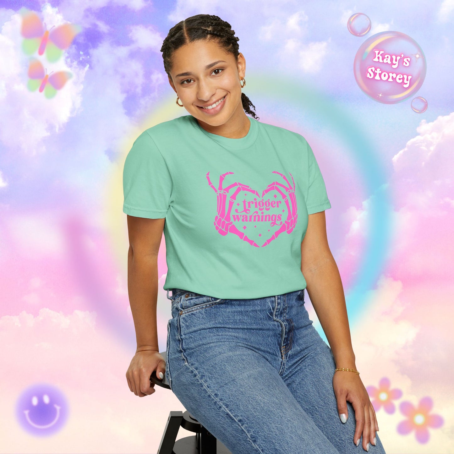 Pink Trigger Warnings Comfort Colors T-Shirt