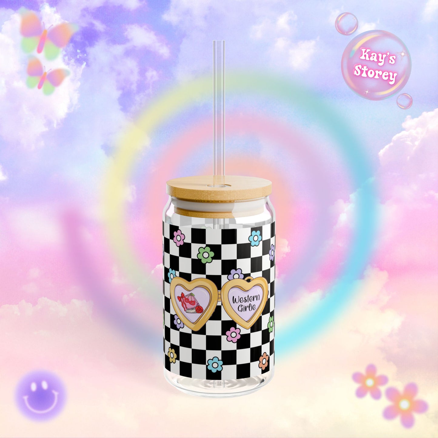 Western Girlie Sipper Glass, 16oz