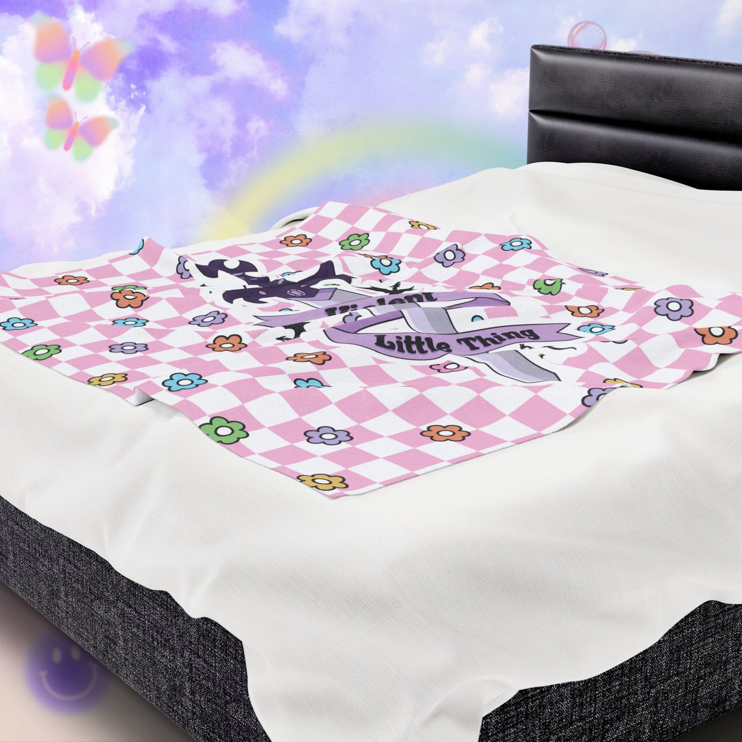 Pink Violent Little Thing Velveteen Plush Blanket