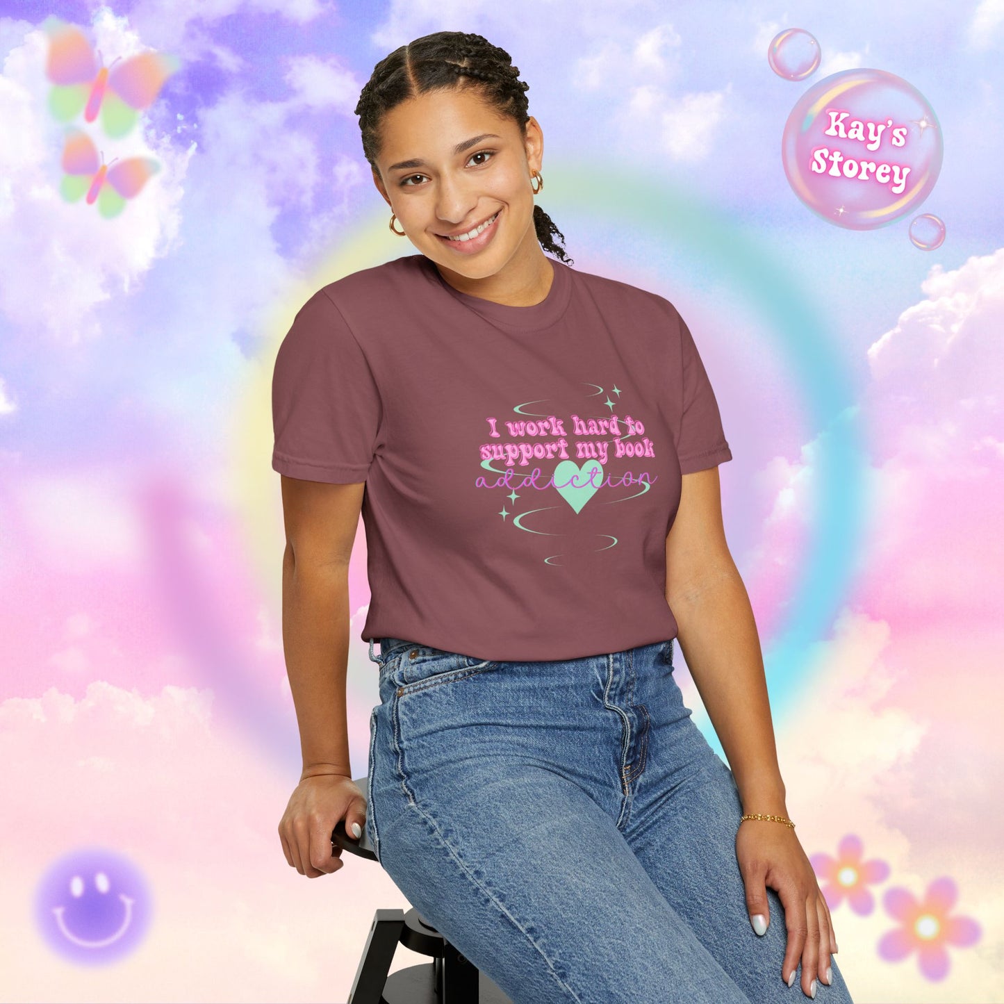 I Work Hard To Support My Book Addiction Comfort Colors T-Shirt