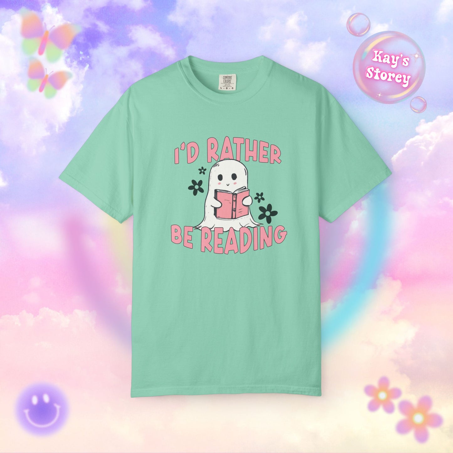 Ghostie I'd Rather Be Reading Comfort Colors T-Shirt