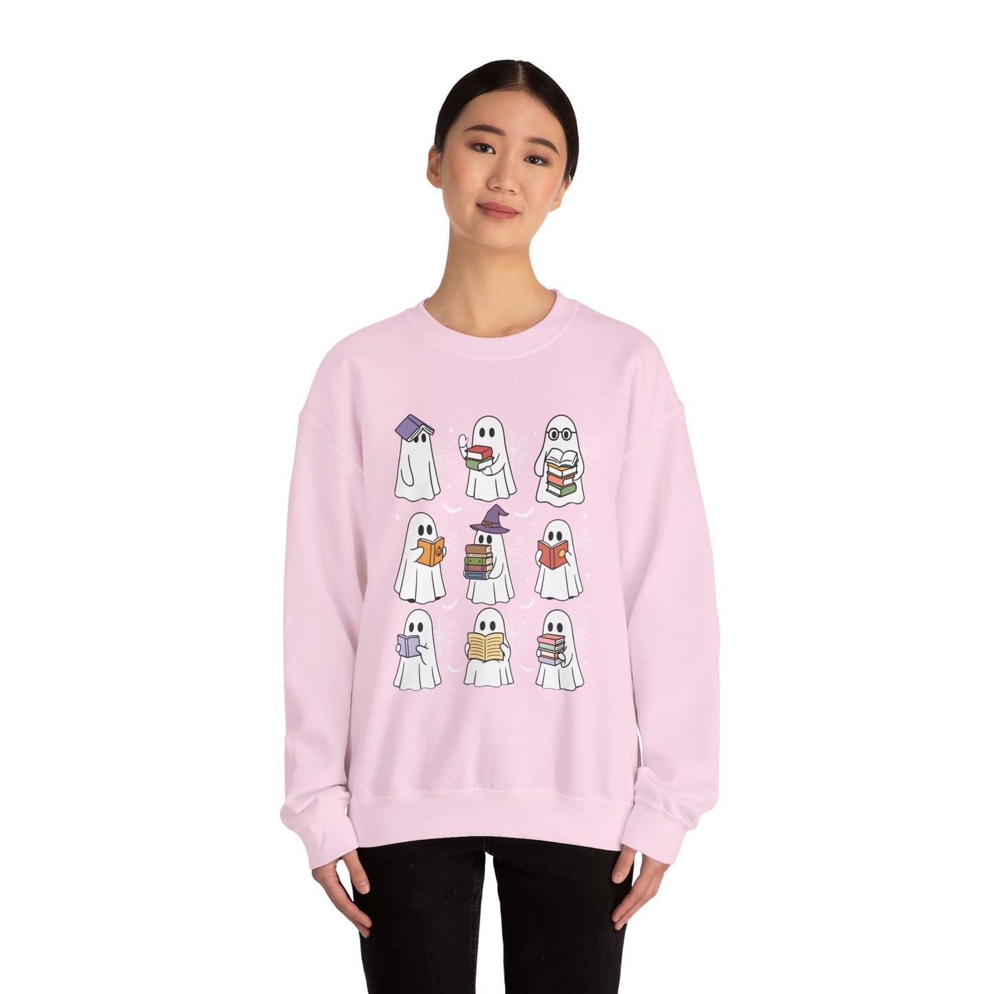 Reading Ghosts Sweatshirt, Long Sleeve Shirt for Spooky Season Bookish Gift,  Halloween Reading Apparel