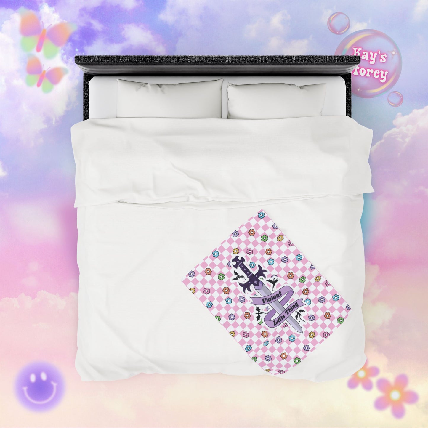 Pink Violent Little Thing Velveteen Plush Blanket