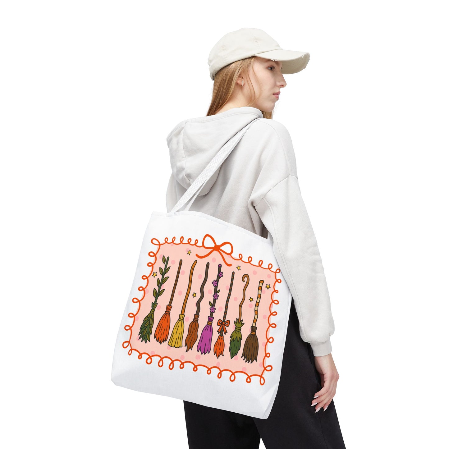 Spooky Season Witches Brooms Book Tote Bag