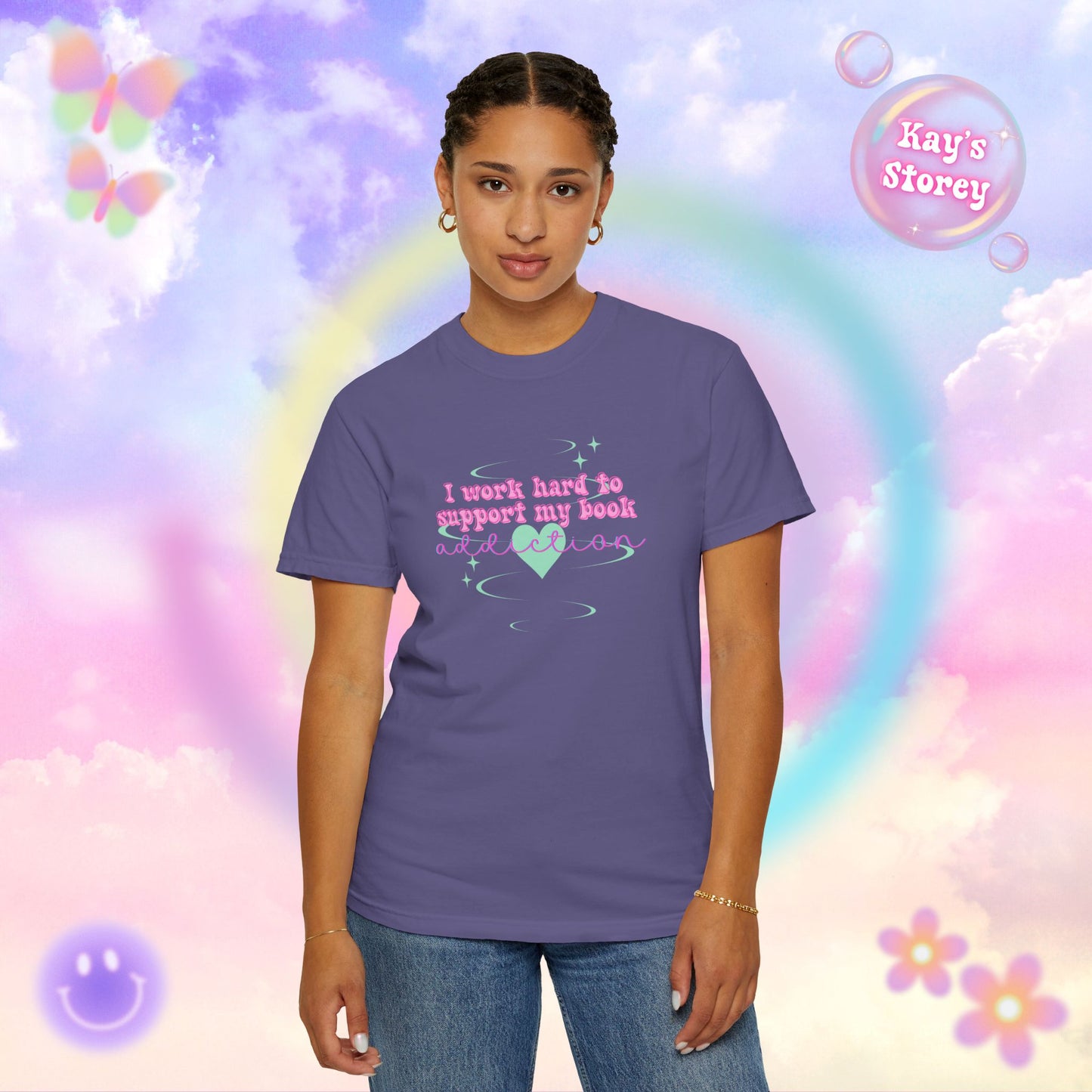 I Work Hard To Support My Book Addiction Comfort Colors T-Shirt