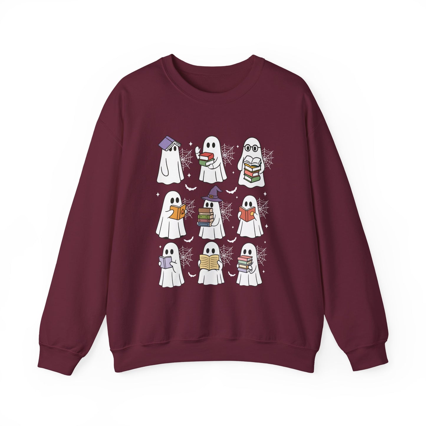 Reading Ghosts Sweatshirt, Long Sleeve Shirt for Spooky Season Bookish Gift,  Halloween Reading Apparel