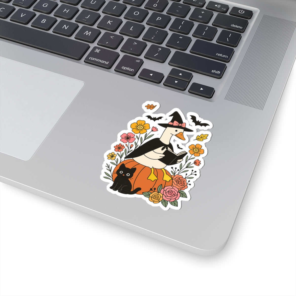 Goose Reading Kiss-Cut Sticker, Book Lover Sticker, Cute Sticker Set, Spooky Decals, Halloween Stickers, Vinyl Kindle Stickers