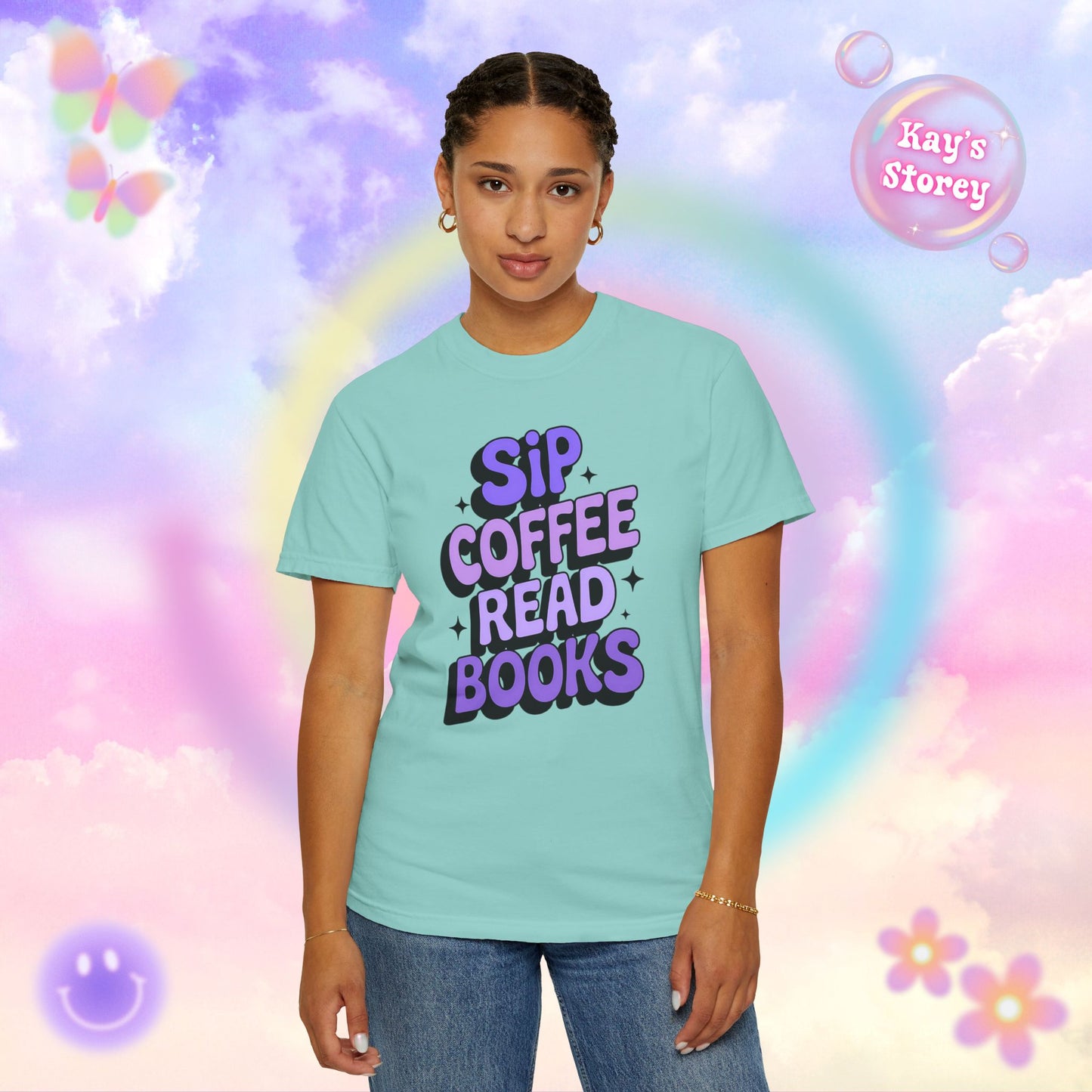 Sip Coffee Read Books Comfort Colors T-Shirt