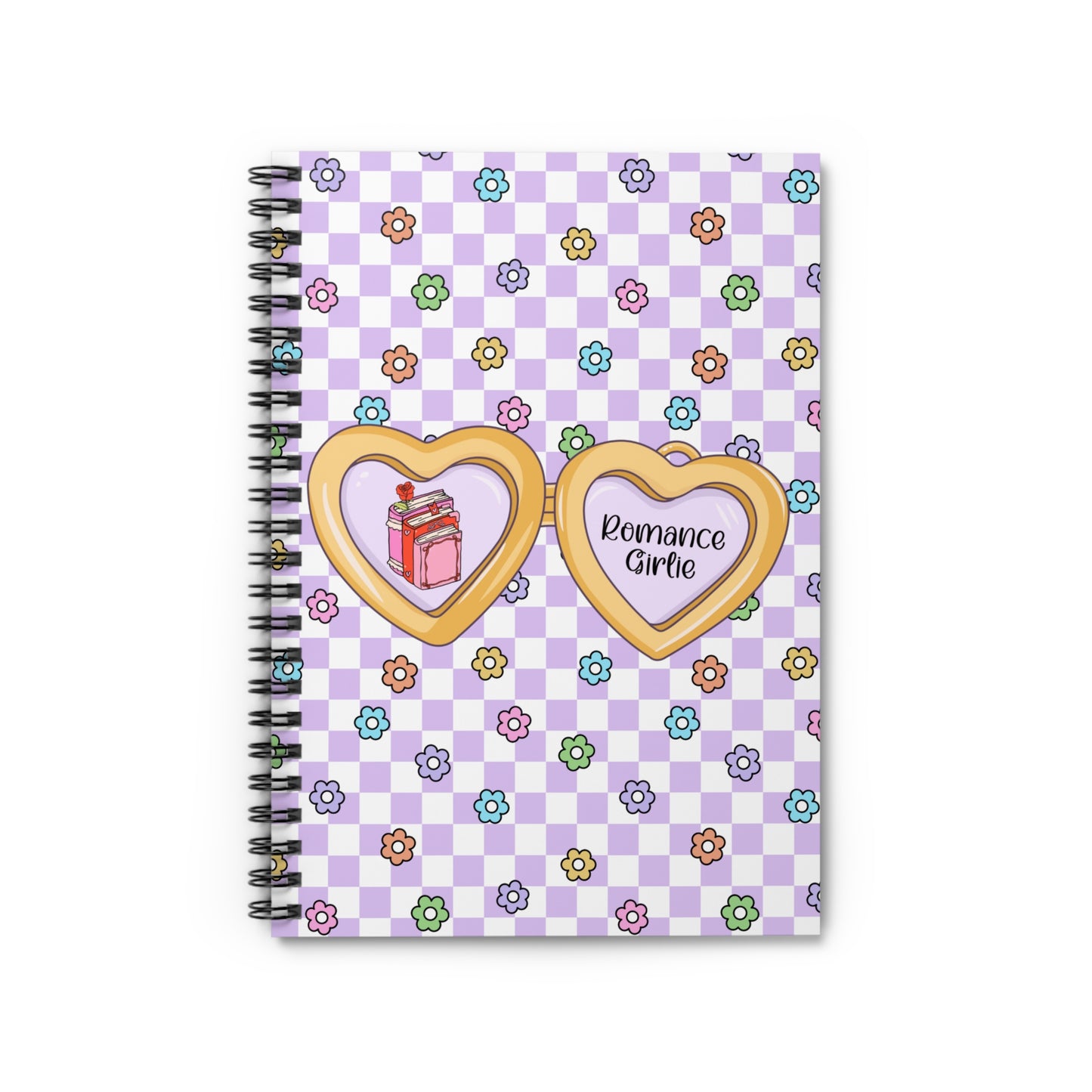 Purple Romance Girlie Spiral Notebook - Ruled Line