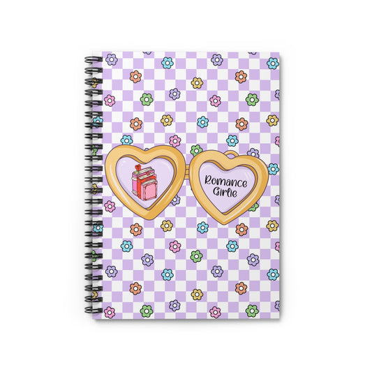 Purple Romance Girlie Spiral Notebook - Ruled Line
