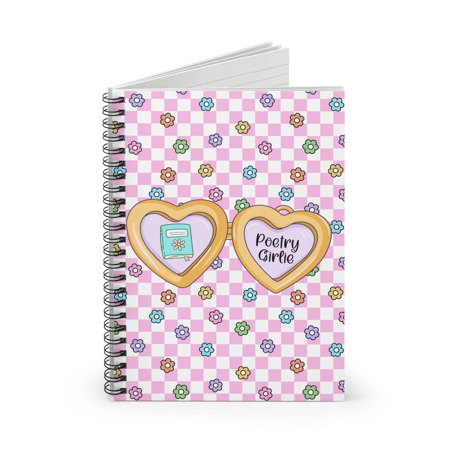 Pink Poetry Girlie Spiral Notebook - Ruled Line