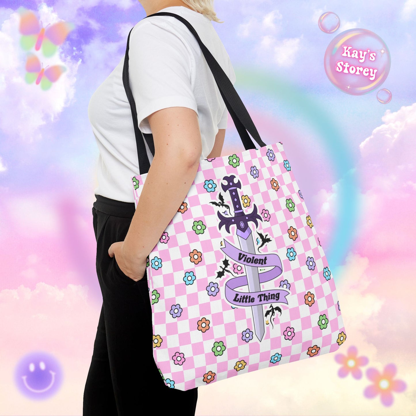 Pink Violent Little Thing Tote Bag