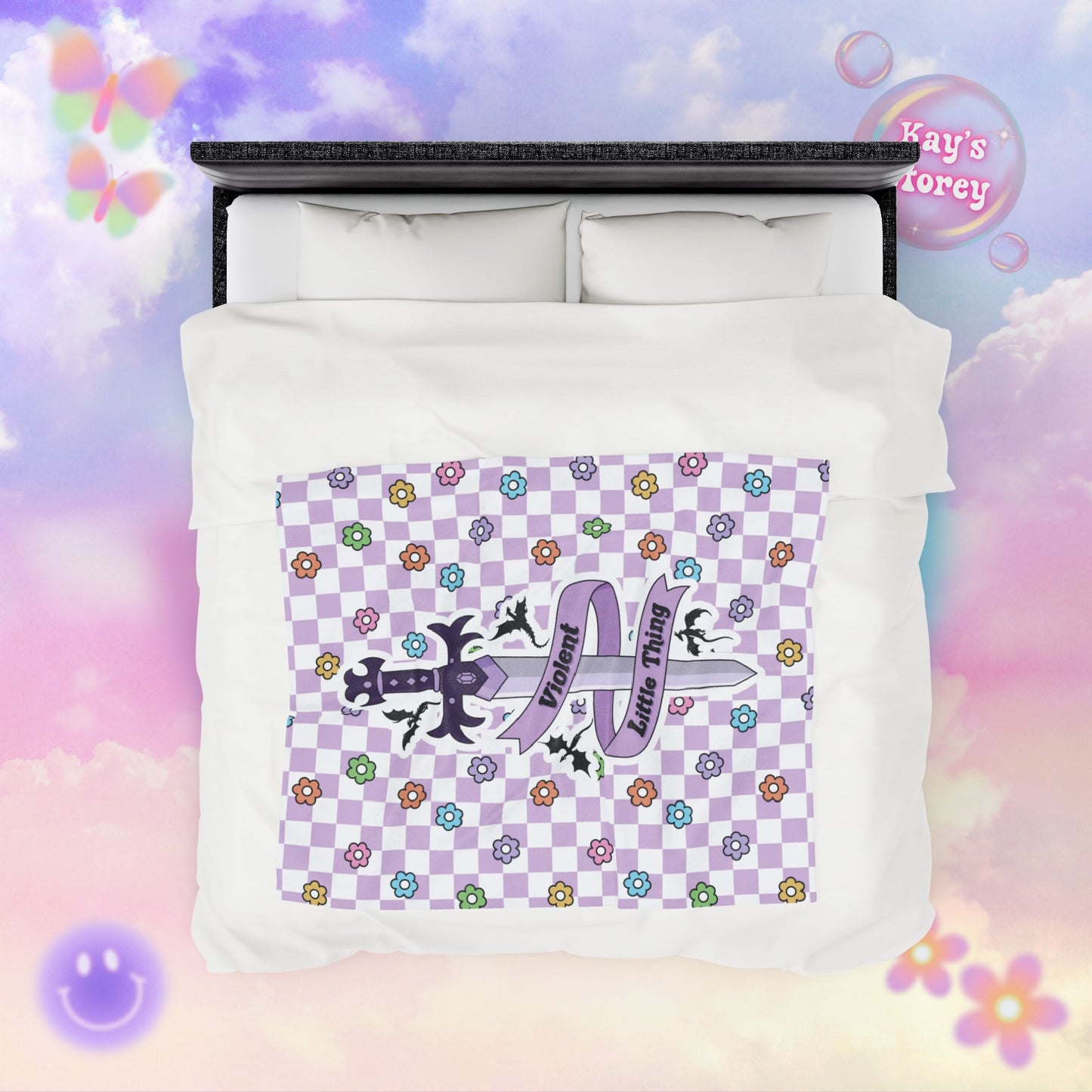 Purple Violent Little Thing Velveteen Plush Blanket