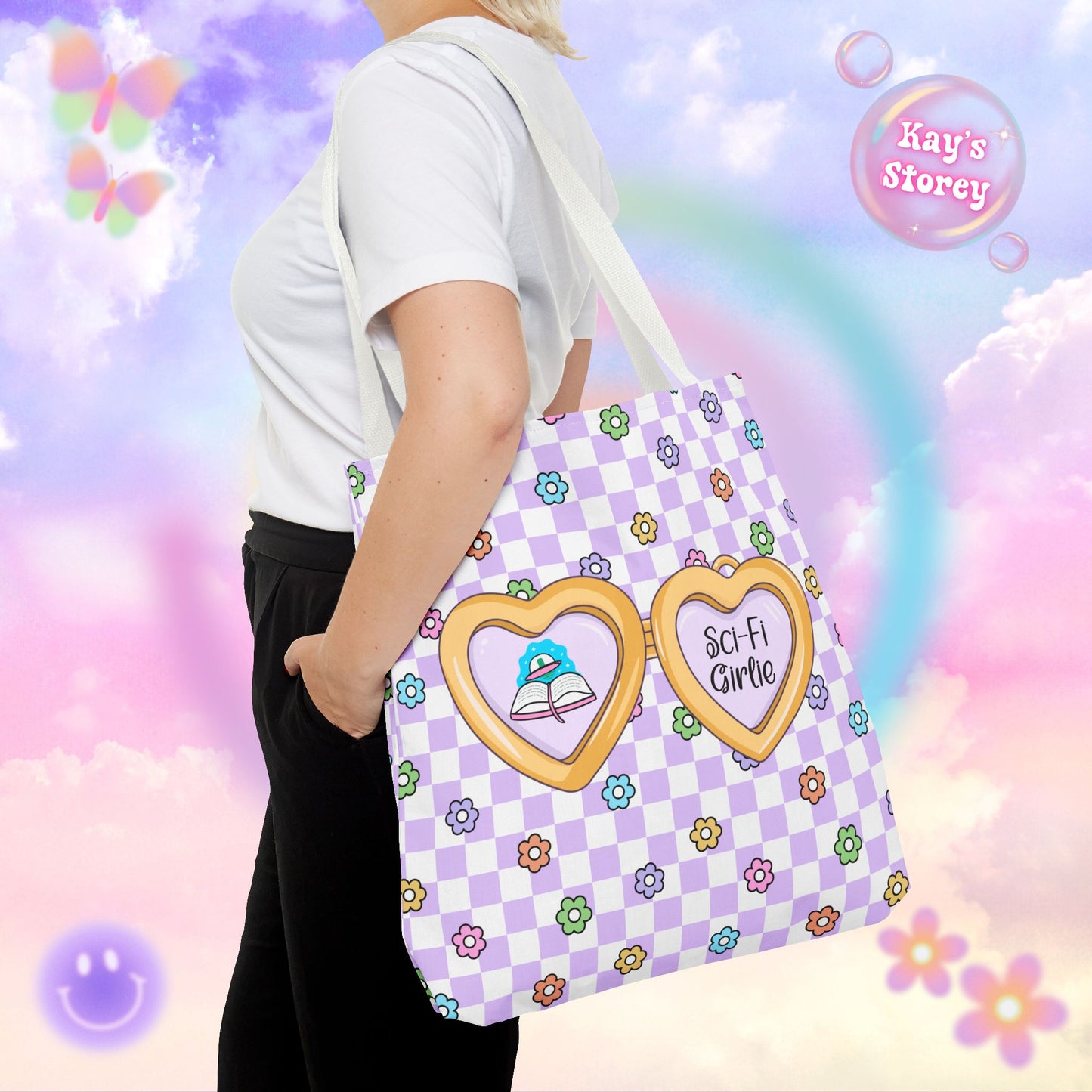 Purple Sci-Fi Girlie Tote Bag