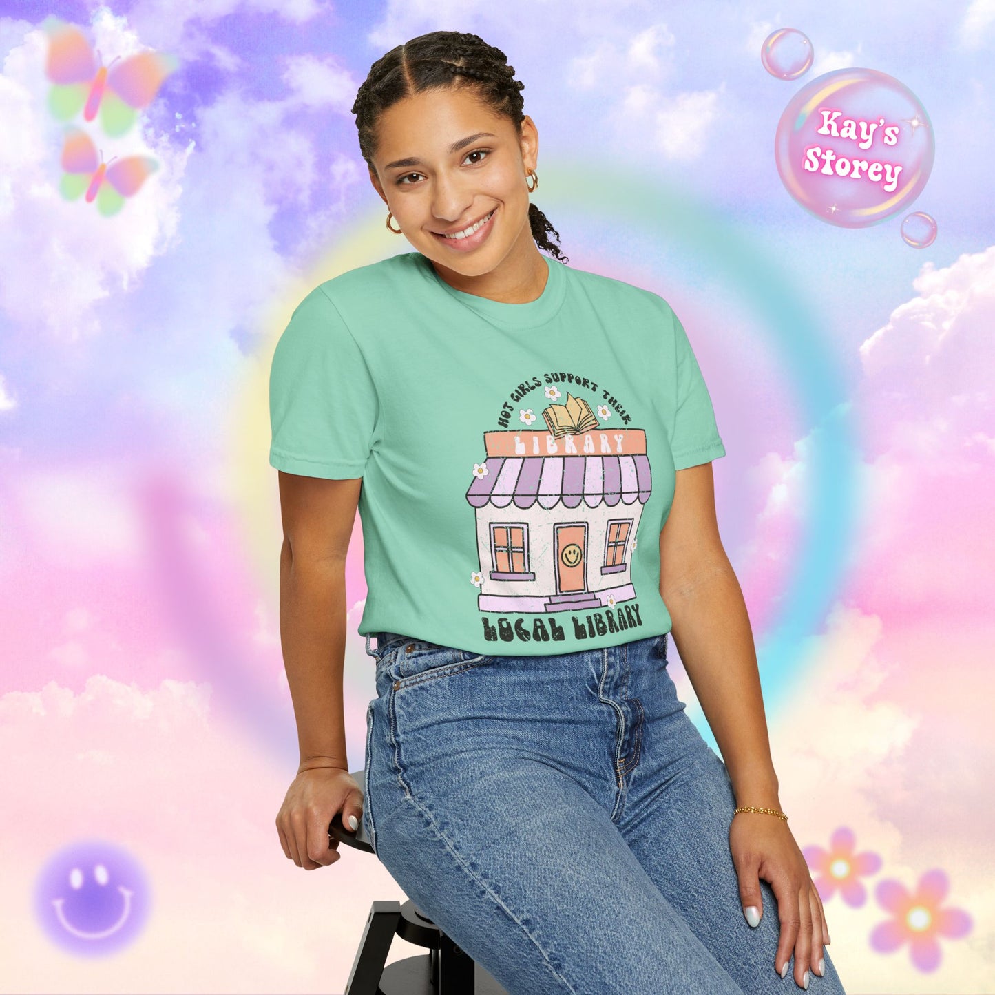 Hot Girls Support Their Local Library Comfort Colors T-Shirt