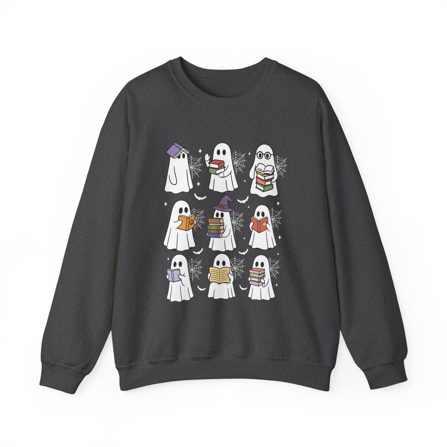 Reading Ghosts Sweatshirt, Long Sleeve Shirt for Spooky Season Bookish Gift,  Halloween Reading Apparel