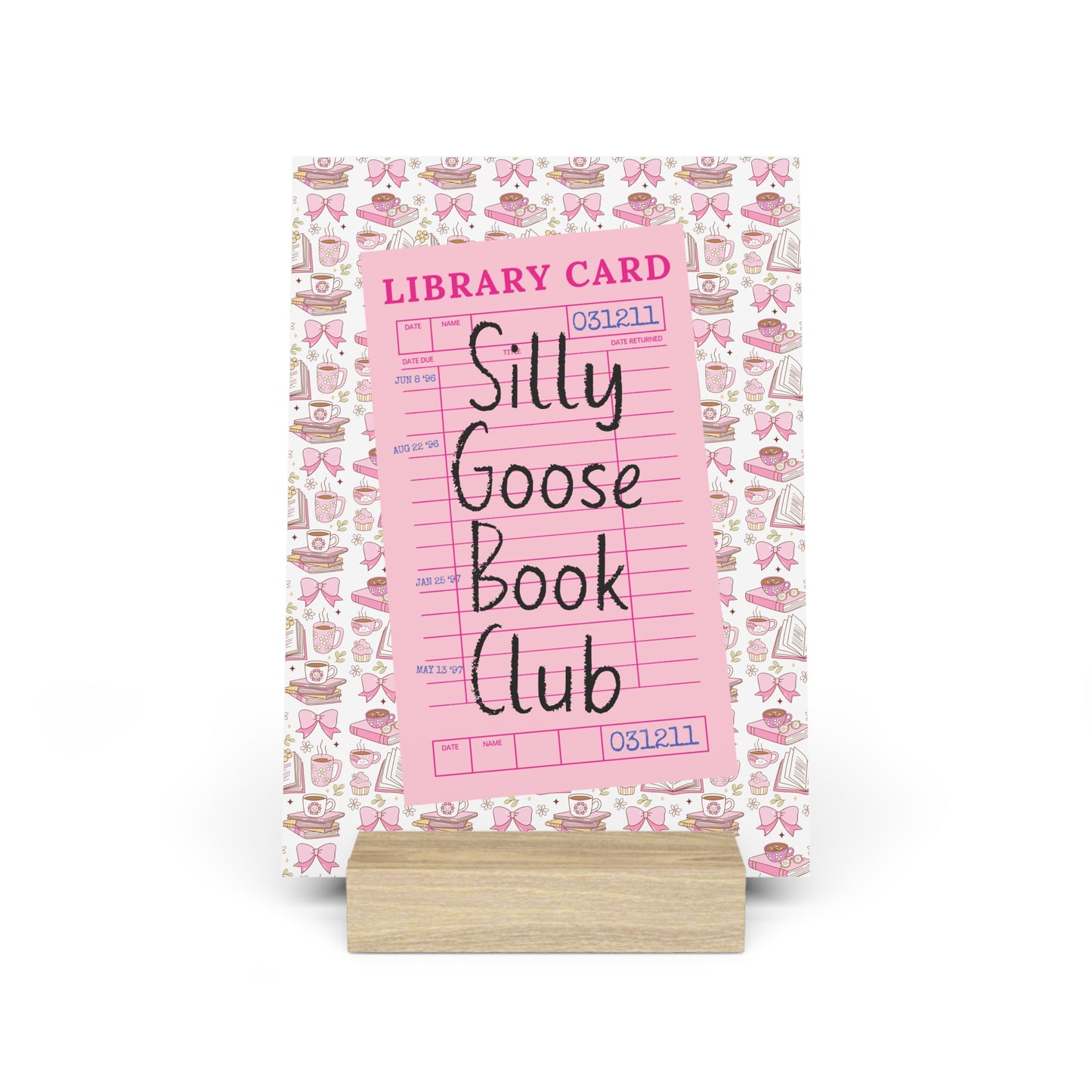 Silly Goose Book Club Bookshelf Decor with Stand