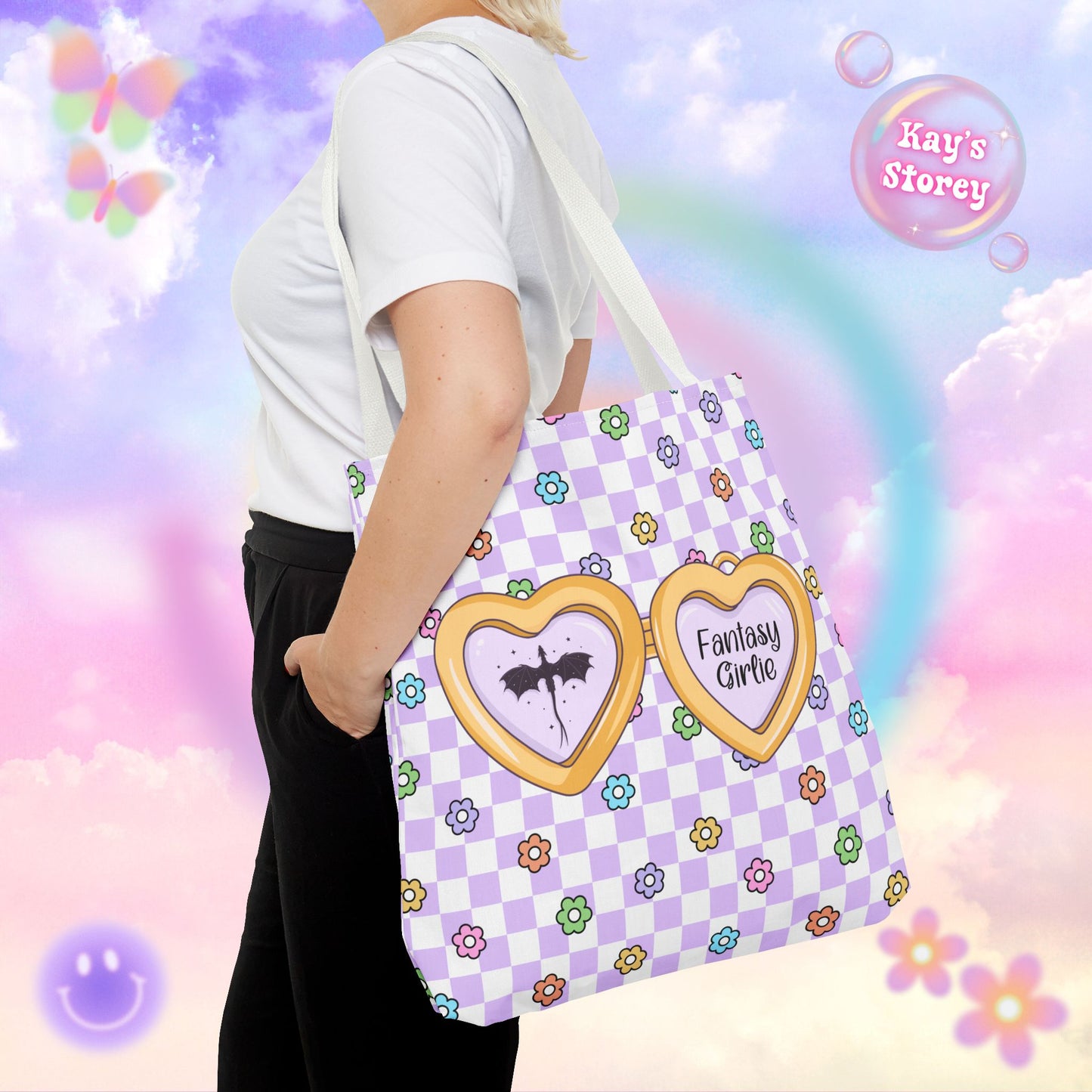 Purple Fantasy Girlie Tote Bag