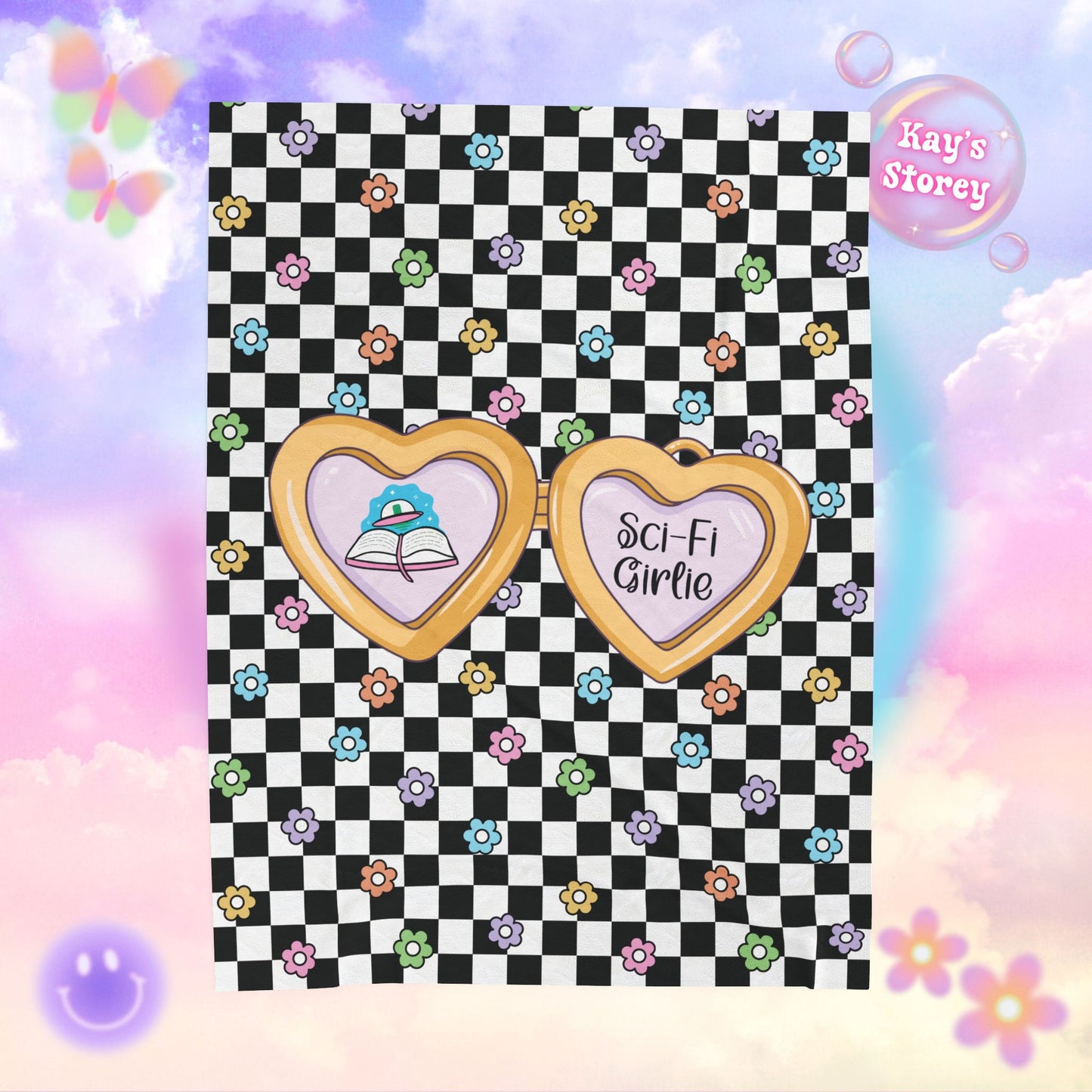 Sci-Fi Girlie Velveteen Plush Blanket