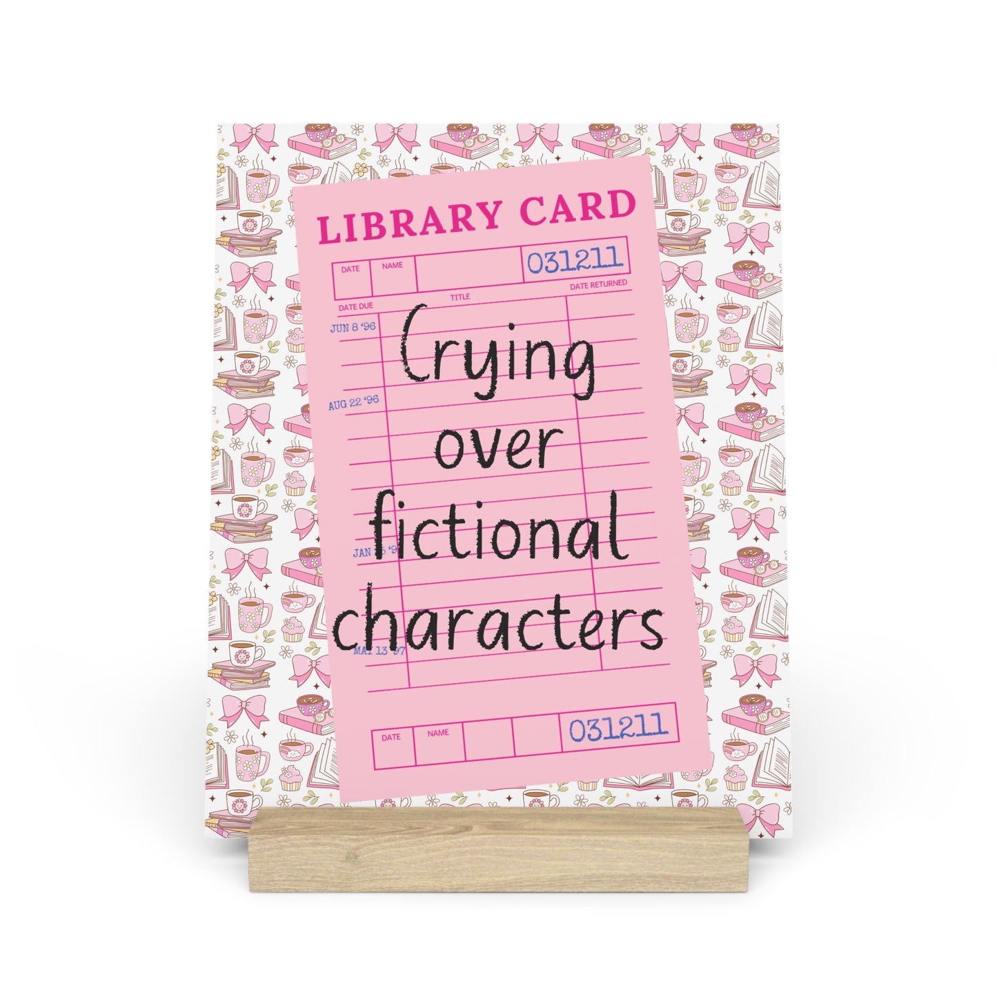 Crying Over Fictional Characters Bookshelf Decor with Stand