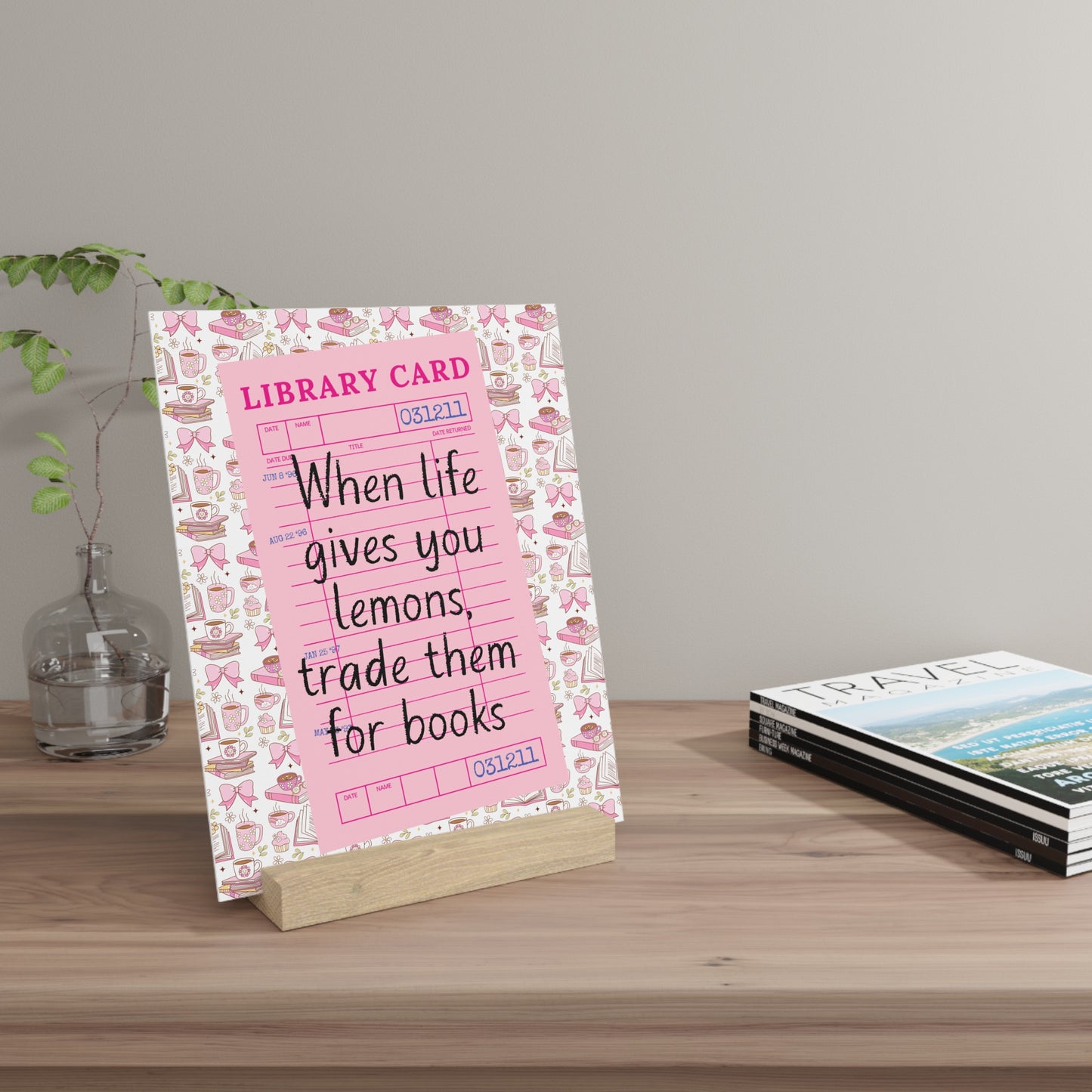 Trade Lemons for Books Bookshelf Decor with Stand