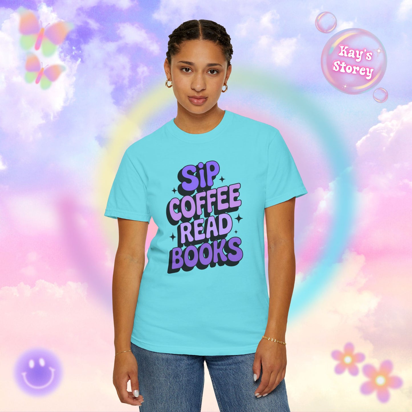 Sip Coffee Read Books Comfort Colors T-Shirt