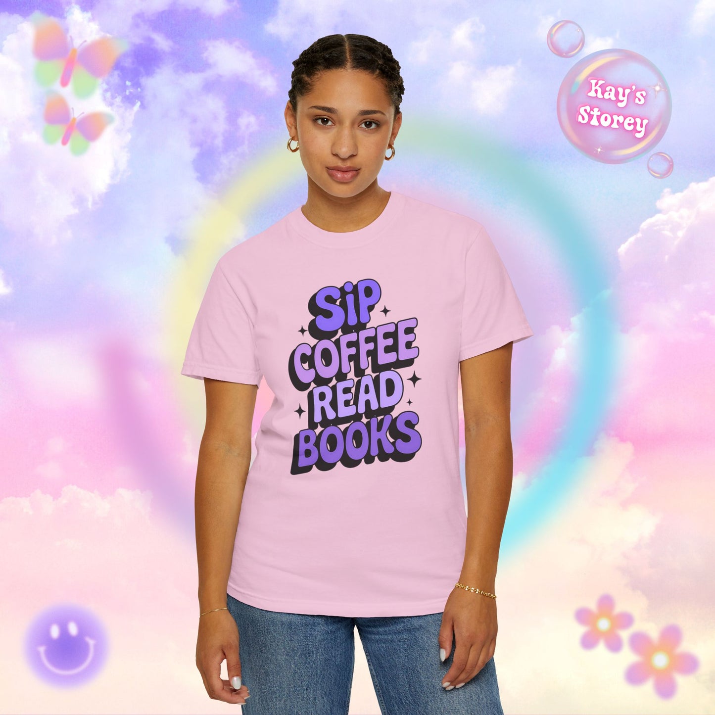 Sip Coffee Read Books Comfort Colors T-Shirt