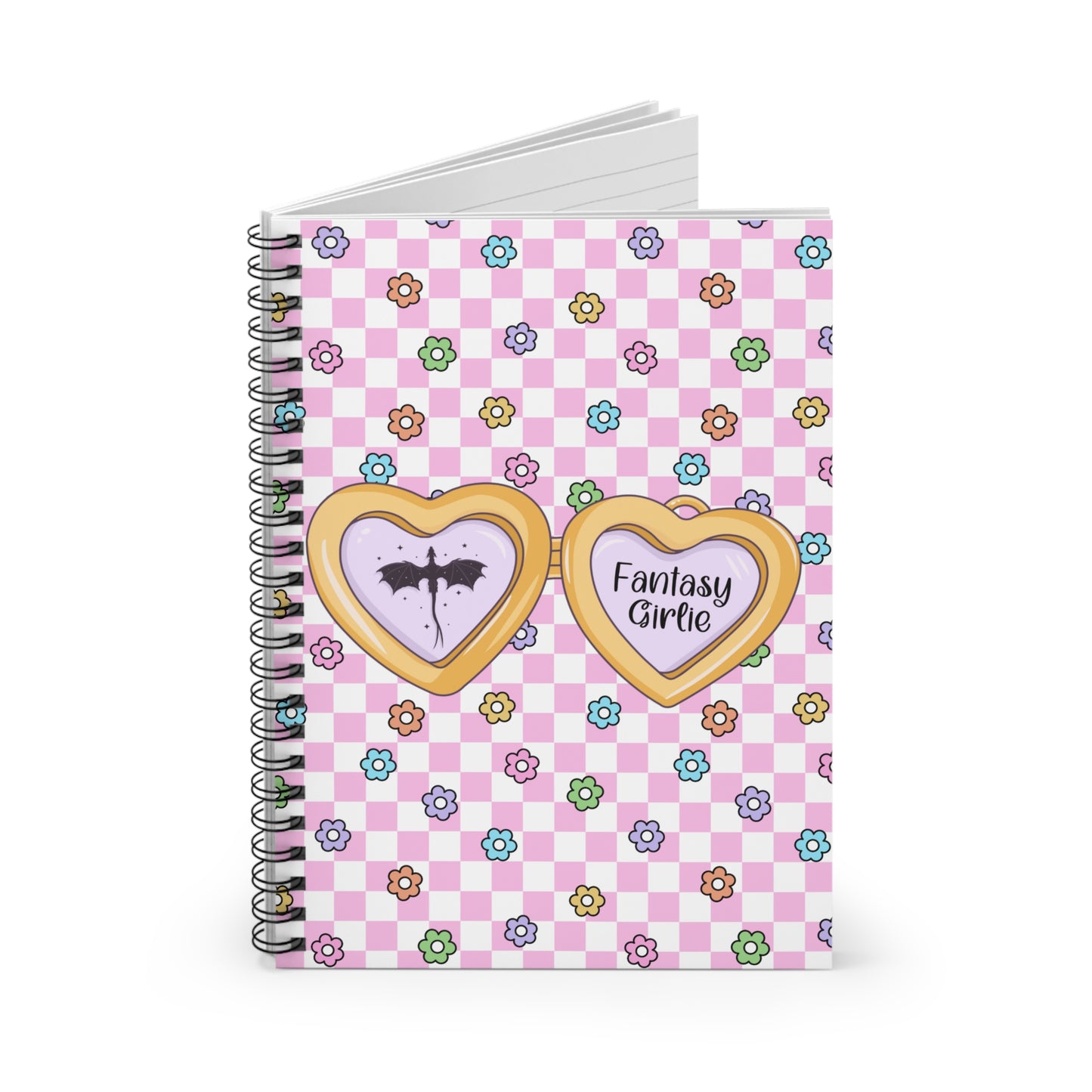 Pink Fantasy Girlie Spiral Notebook - Ruled Line