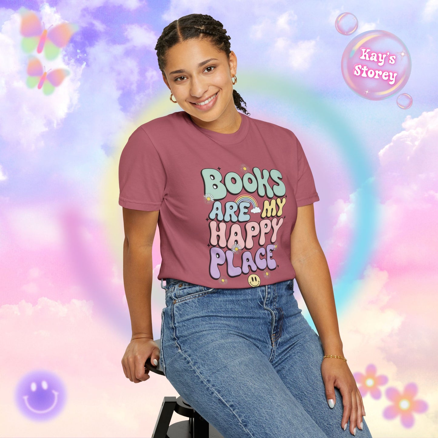 Books Are My Happy Place Comfort Colors T-Shirt
