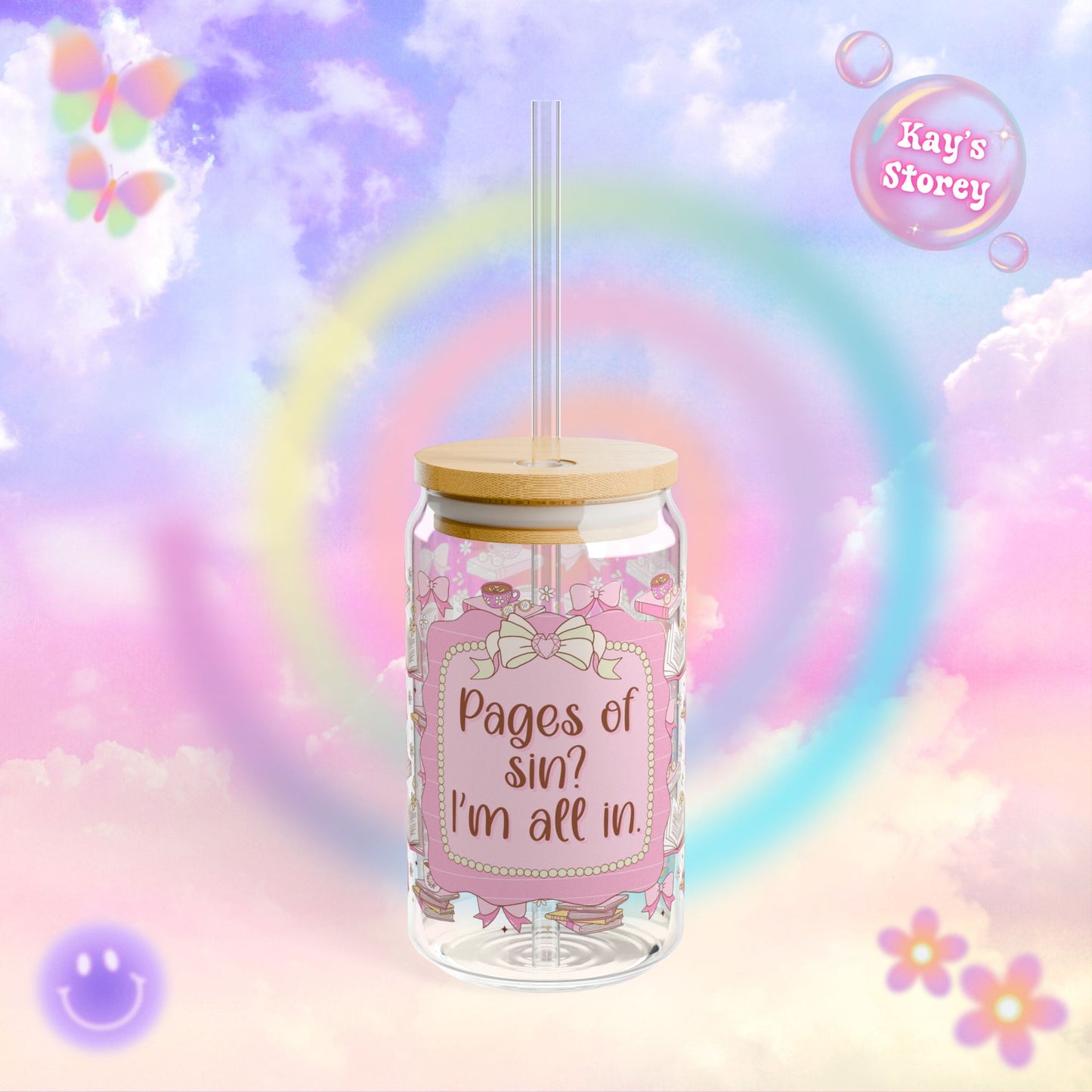 Pages of Sin? I'm All In Sipper Glass