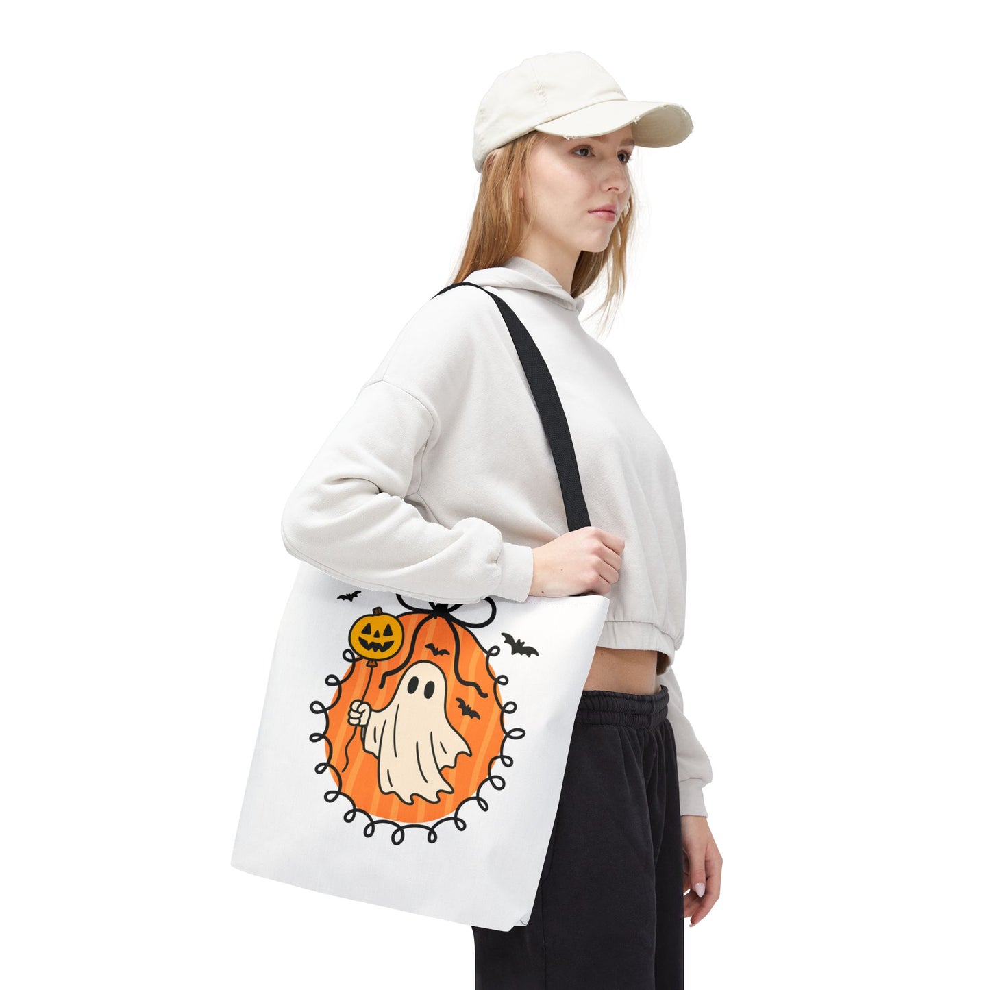 Spooky Season Ghost Balloon Tote Bag