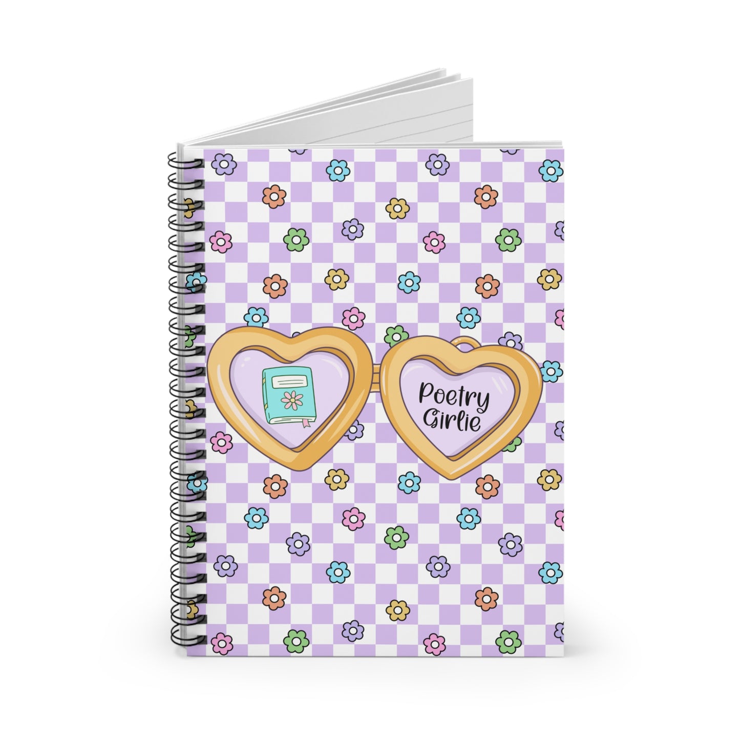 Purple Poetry Girlie Spiral Notebook - Ruled Line