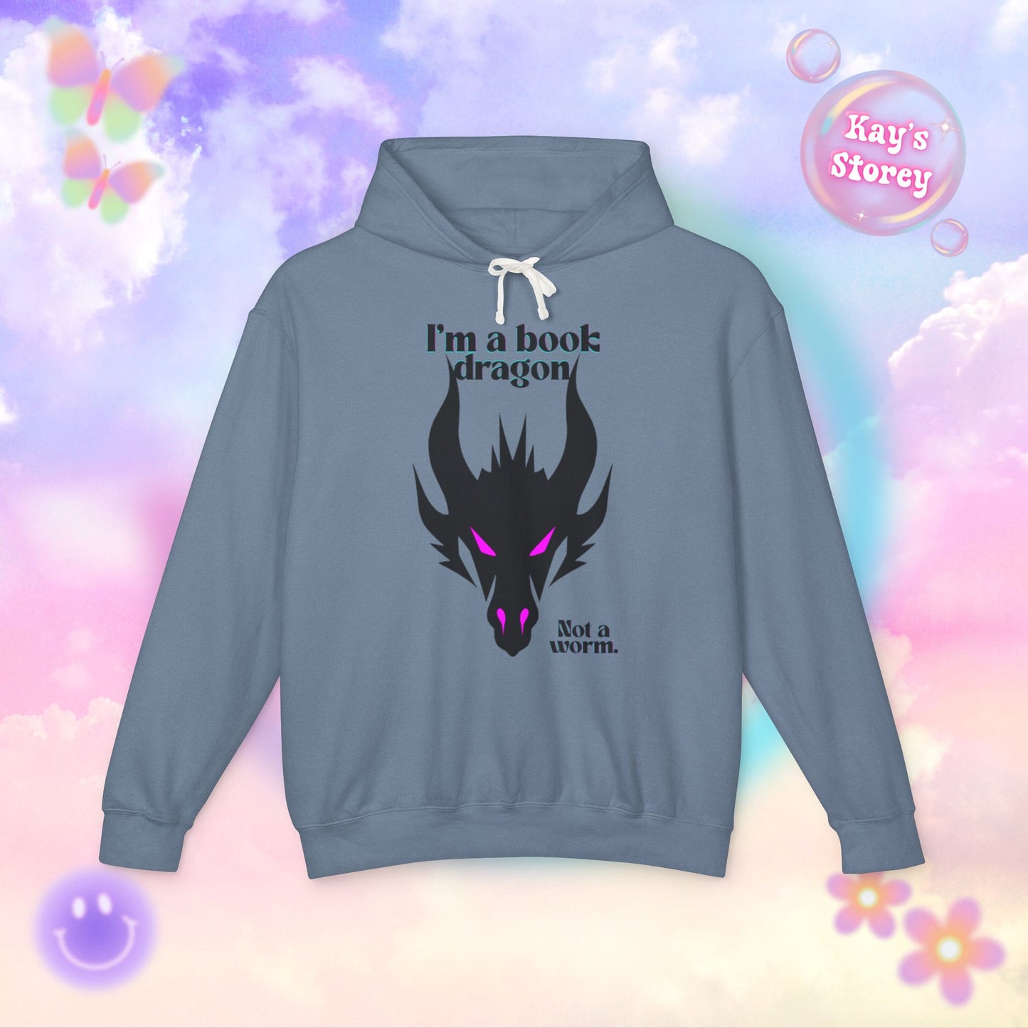 Pink Book Dragon Unisex Lightweight Hooded Sweatshirt