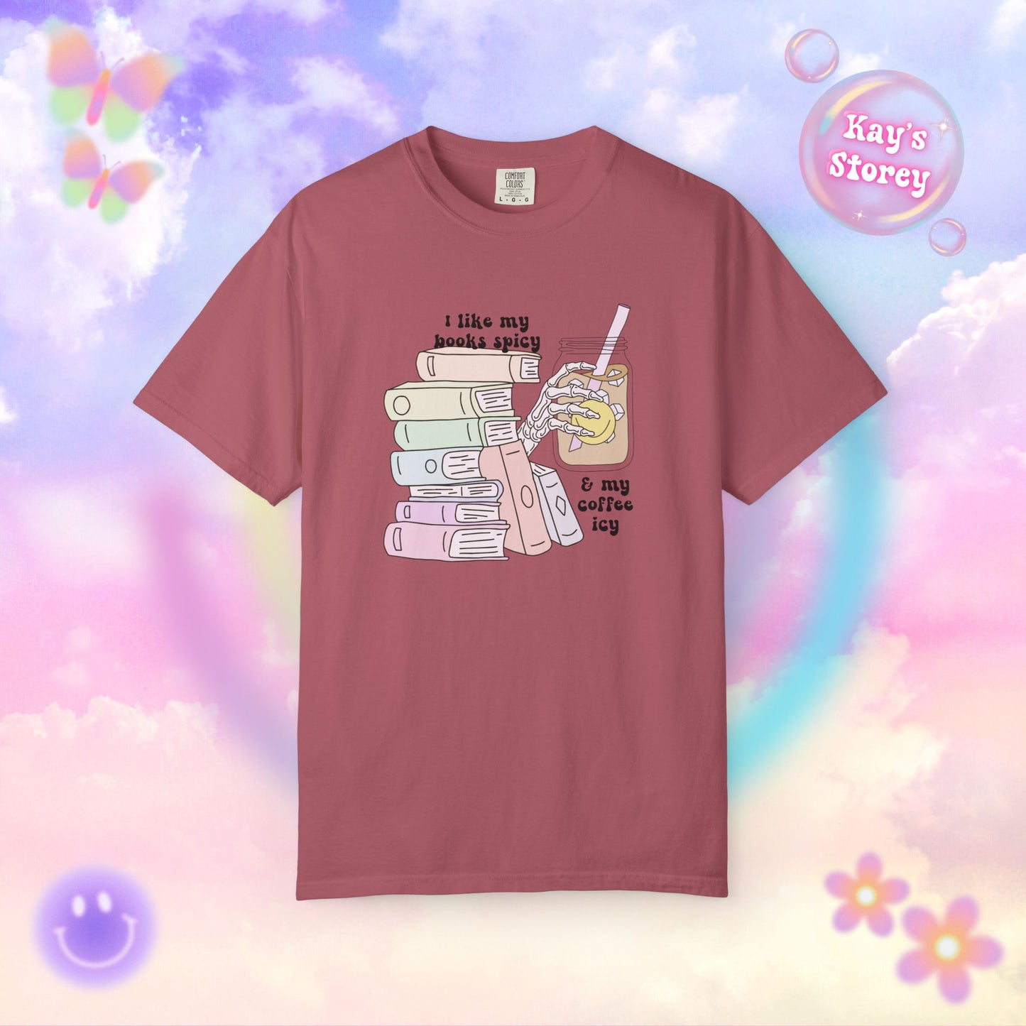Books Spicy, Coffee Icy Comfort Colors T-Shirt