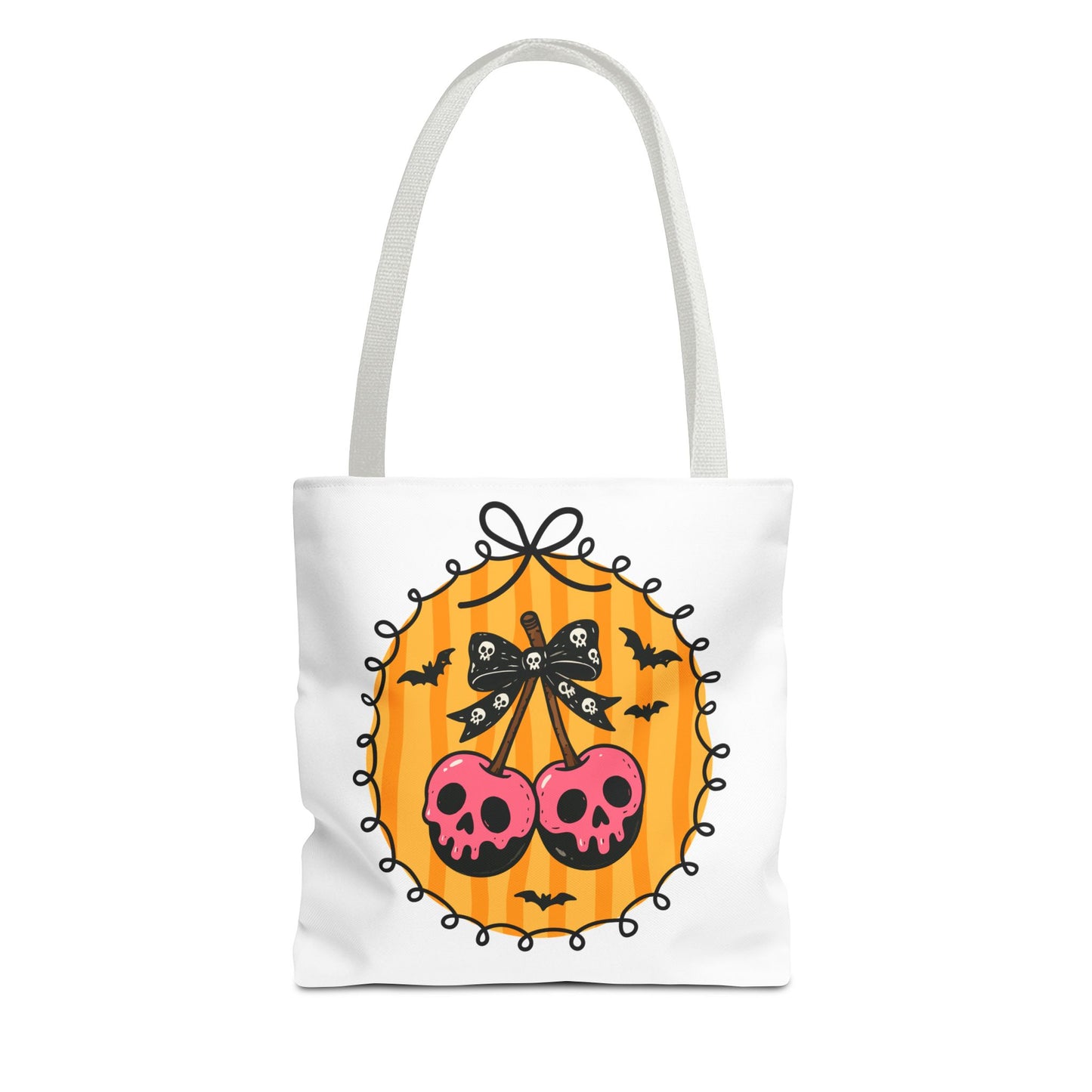 Spooky Season Cherry Skulls Tote Bag