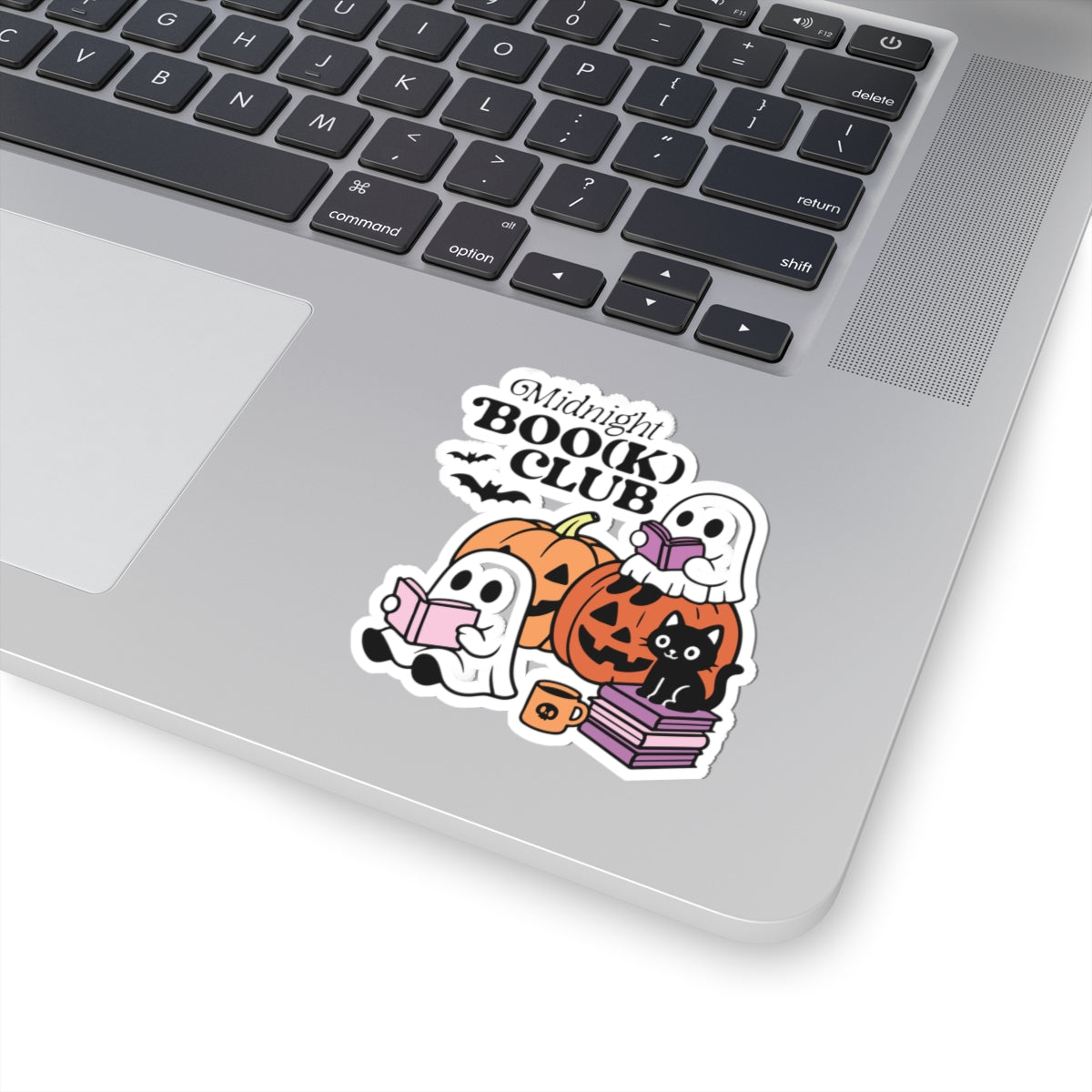 Midnight Boo(k) Club Sticker - Kiss-Cut Stickers, Halloween Sticker, Cute Ghost Design, Spooky Sticker, Decorative Sticker for Journals