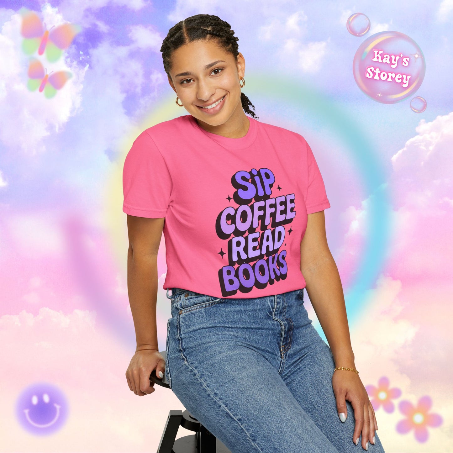 Sip Coffee Read Books Comfort Colors T-Shirt