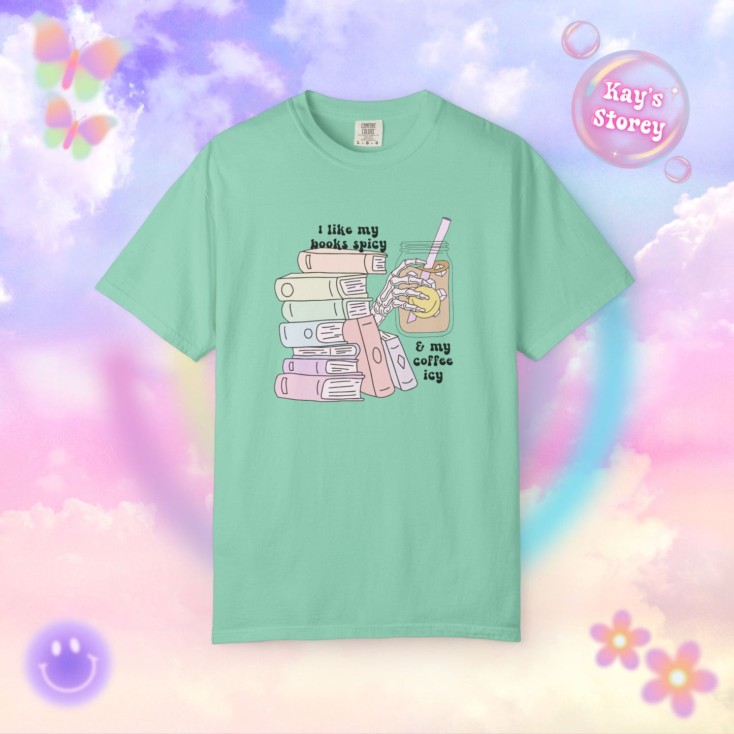 Books Spicy, Coffee Icy Comfort Colors T-Shirt