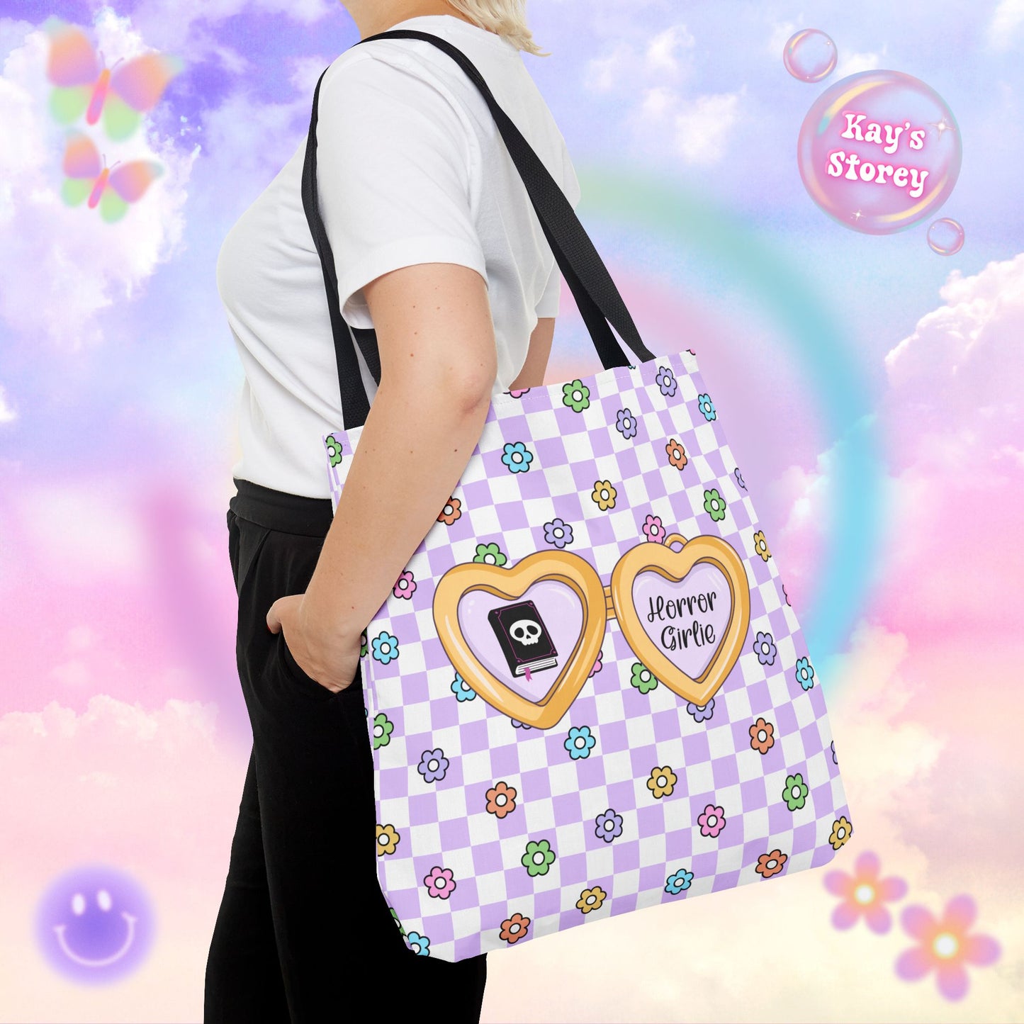 Purple Horror Girlie Tote Bag